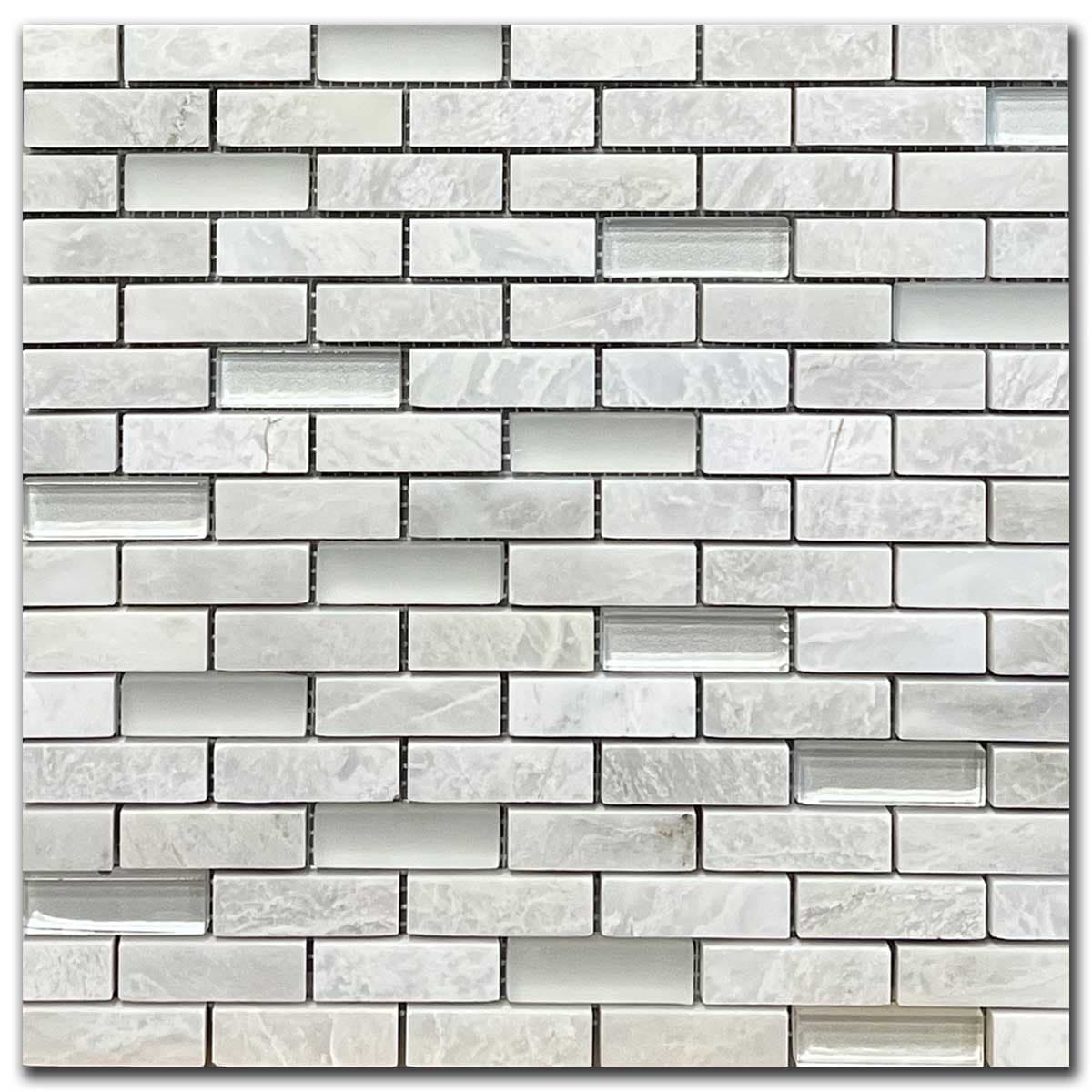 мозайка Айсберг Гласмикс – Полиран Мрамор 1.5x5 см | Ексклузивен Естествен Камък