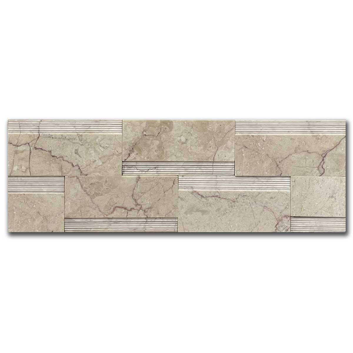 мозайка Беж Лайндроу – Полиран Мрамор 14x42 см | Ексклузивен Естествен Камък