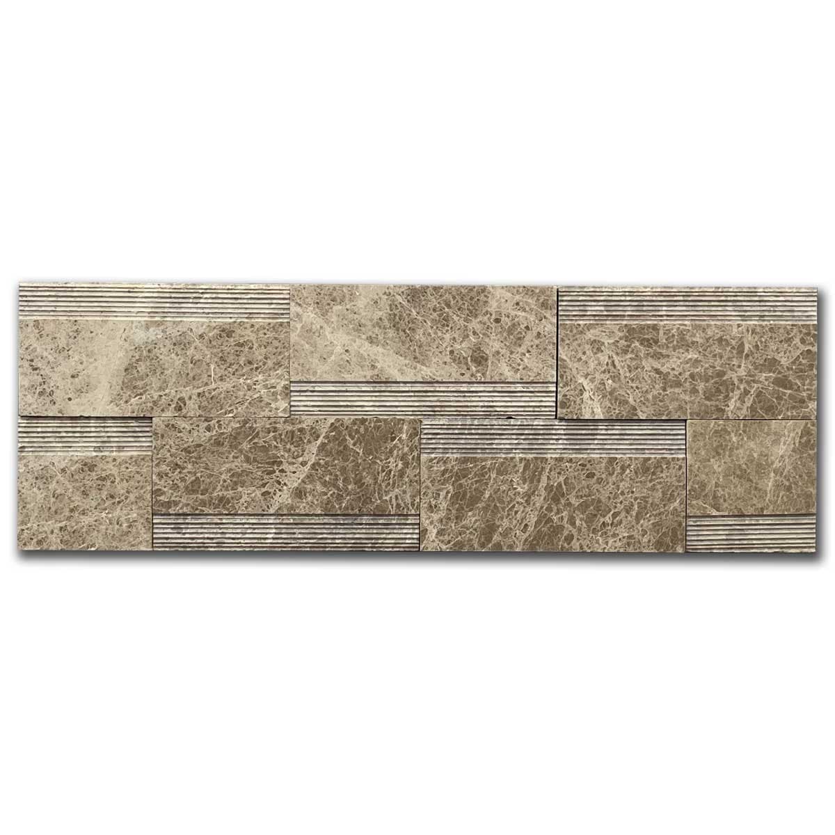 мозайка Емперадор Лайндроу – Шлайфан Мрамор 14x42 см | Ексклузивен Естествен Камък