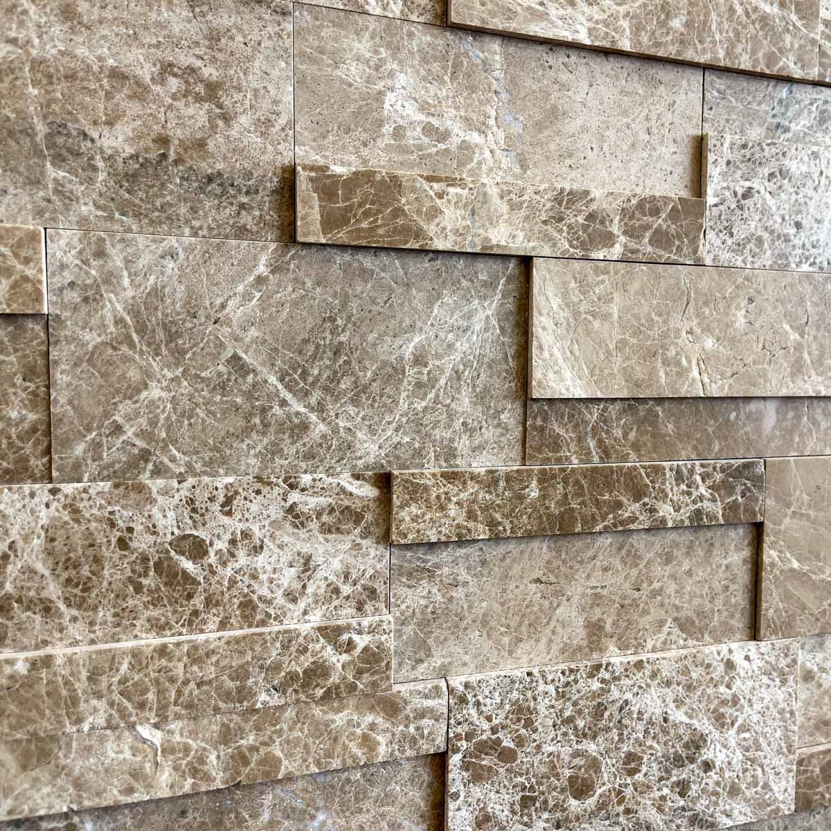 мозайка Емперадор Еспас – Изчеткан Мрамор 15x45 см | Ексклузивен Естествен Камък