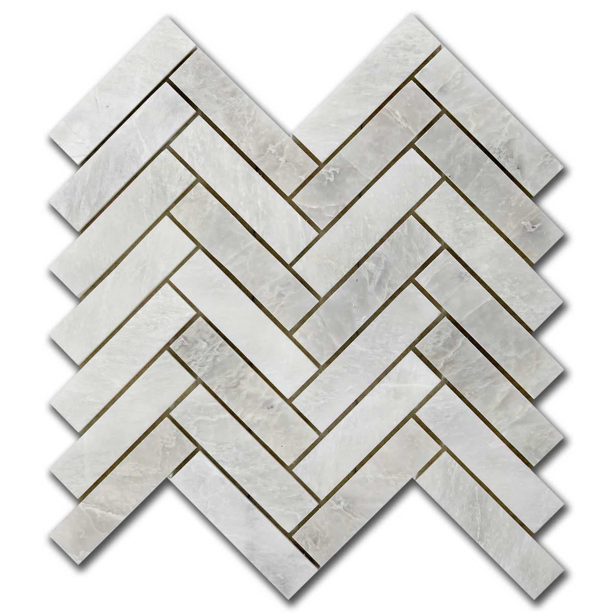 мозайка Айсберг Херингбон – Полиран Мрамор 2.3x10 см | Ексклузивен Естествен Камък