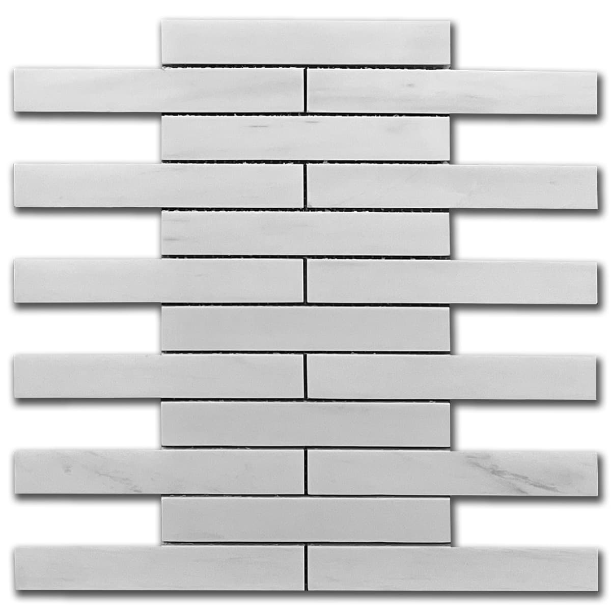 мозайка Доломит Брик – Полиран Мрамор 2.5x15 см | Ексклузивен Естествен Камък