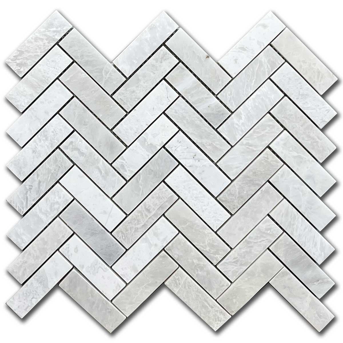 мозайка Айсберг Херингбон – Полиран Мрамор 2.3x7.5 см | Ексклузивен Естествен Камък