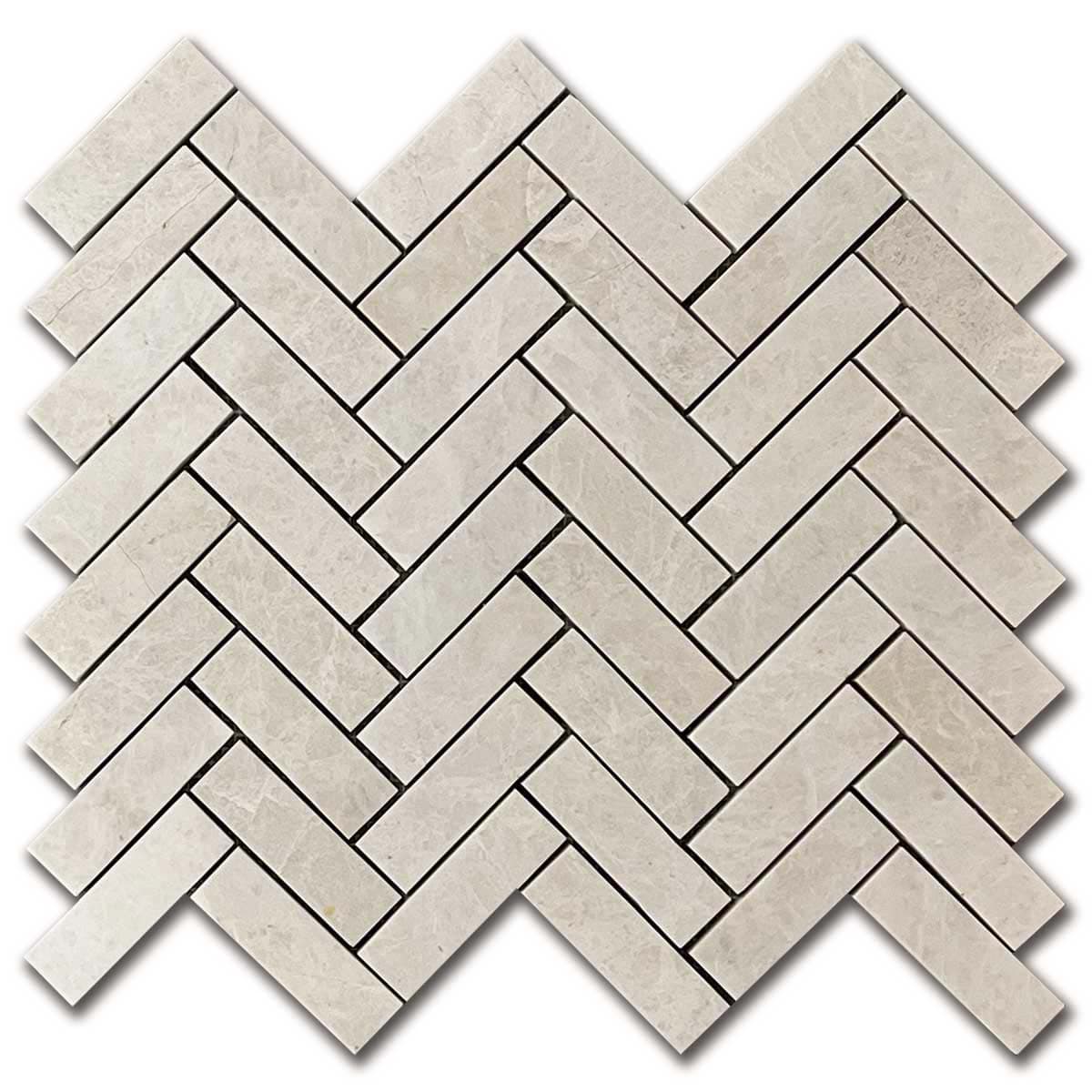 мозайка Ванилла Херингбон – Полиран Мрамор 2.3x7.5 см | Ексклузивен Естествен Камък