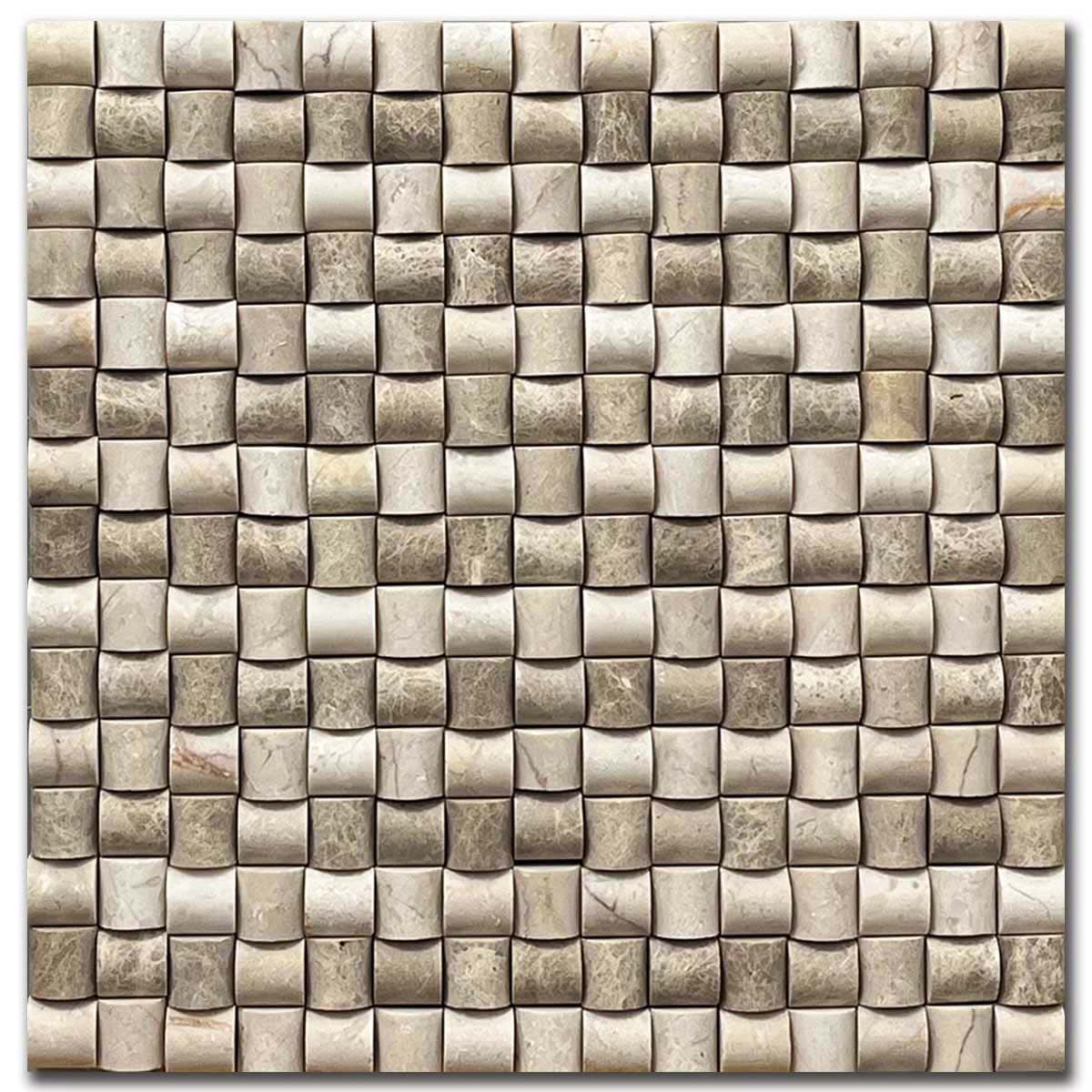 мозайка Беж И Емперадор Микс Стилус – Шлайфан Мрамор 28.5x28.5 см | Ексклузивен Естествен Камък