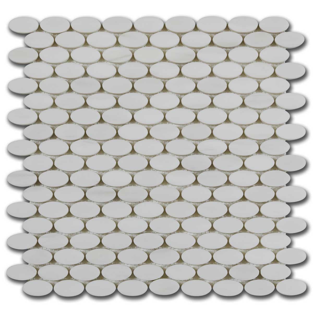 мозайка Доломит Елипс – Полиран Мрамор 30x30 см | Ексклузивен Естествен Камък