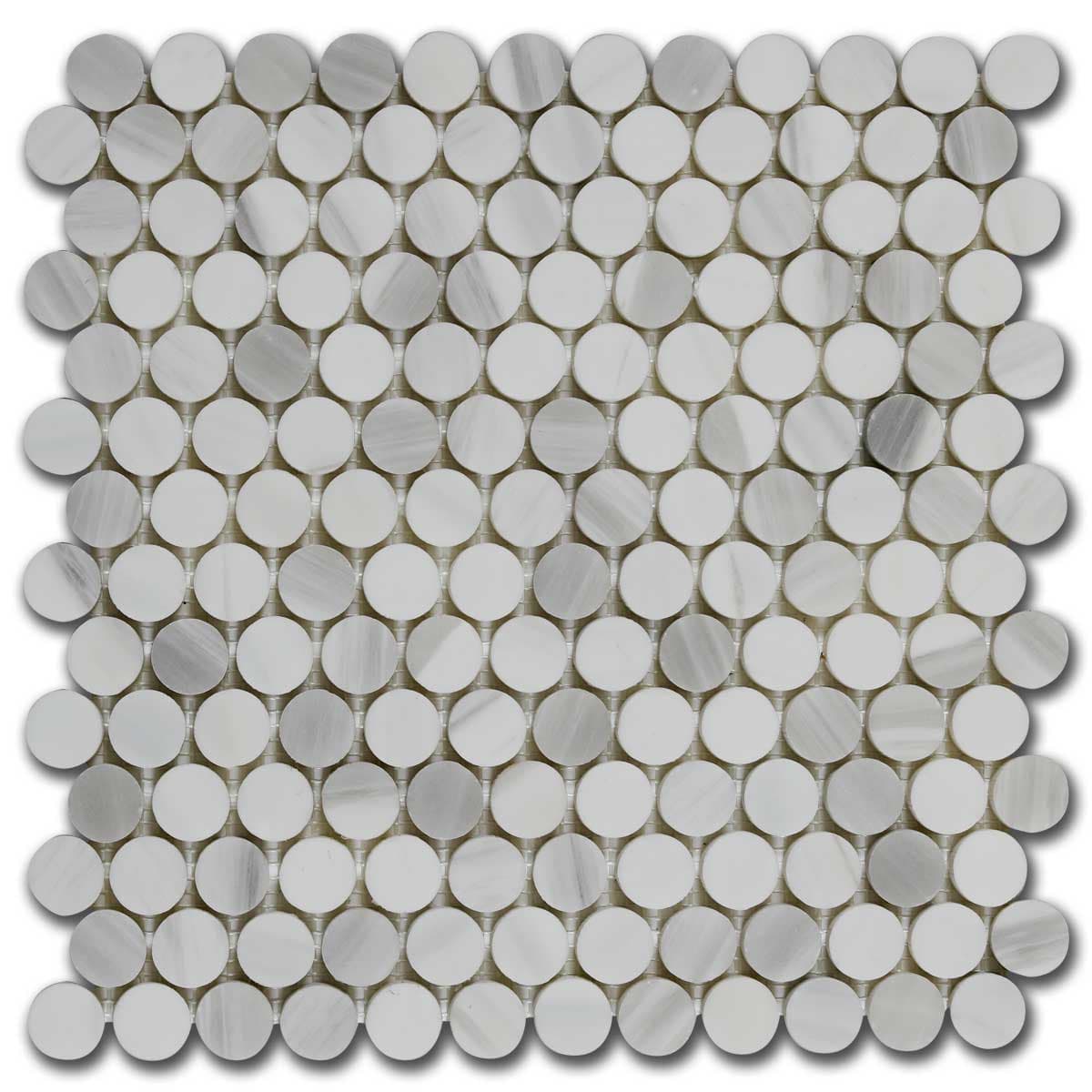 мозайка Панда Пени Раунд – Полиран Мрамор 31.5x31.8 см | Ексклузивен Естествен Камък