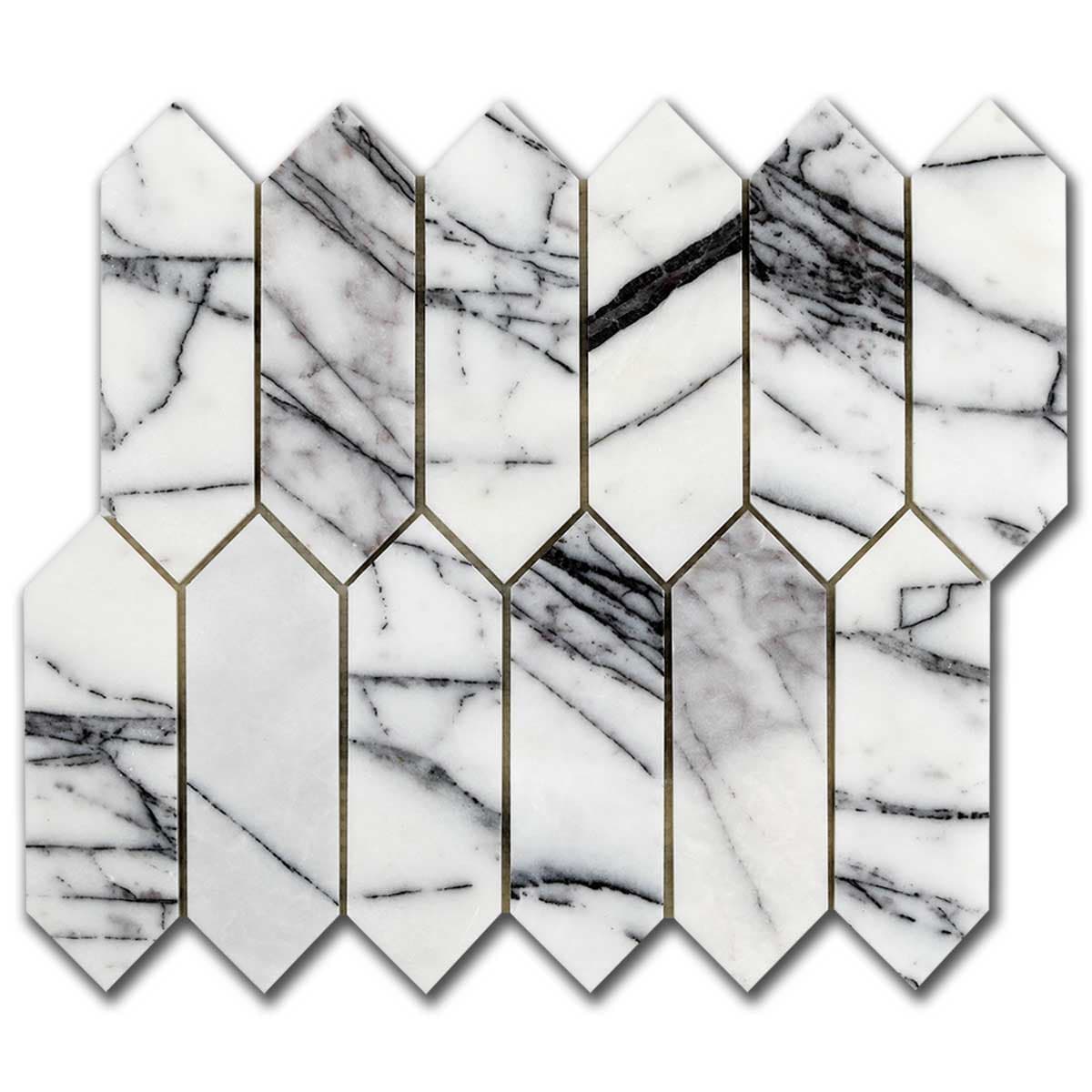 мозайка Лейлак Пикът – Полиран Мрамор 5x15 см | Ексклузивен Естествен Камък