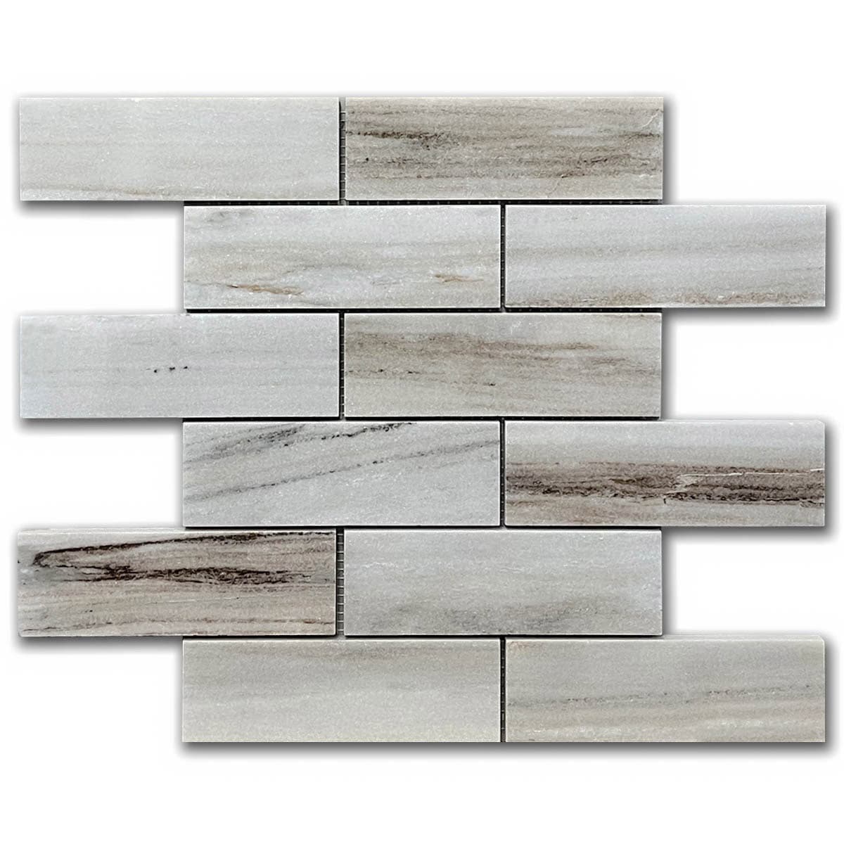 мозайка Палисандро Брик – Полиран Мрамор 5x15 см | Ексклузивен Естествен Камък