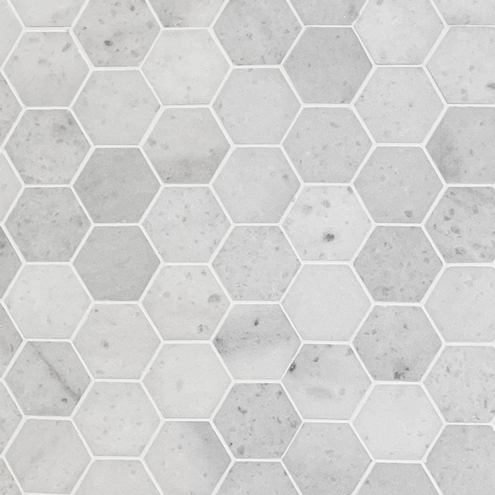 мозайка Карера Хексагон – Шлайфан Мрамор 5x5 см | Ексклузивен Естествен Камък