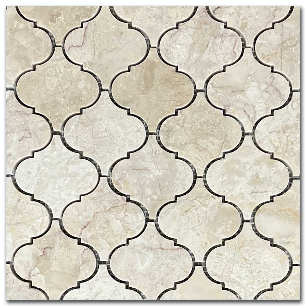 мозайка Беж Арабеск – Полиран Мрамор 7.5x7.5 см | Ексклузивен Естествен Камък