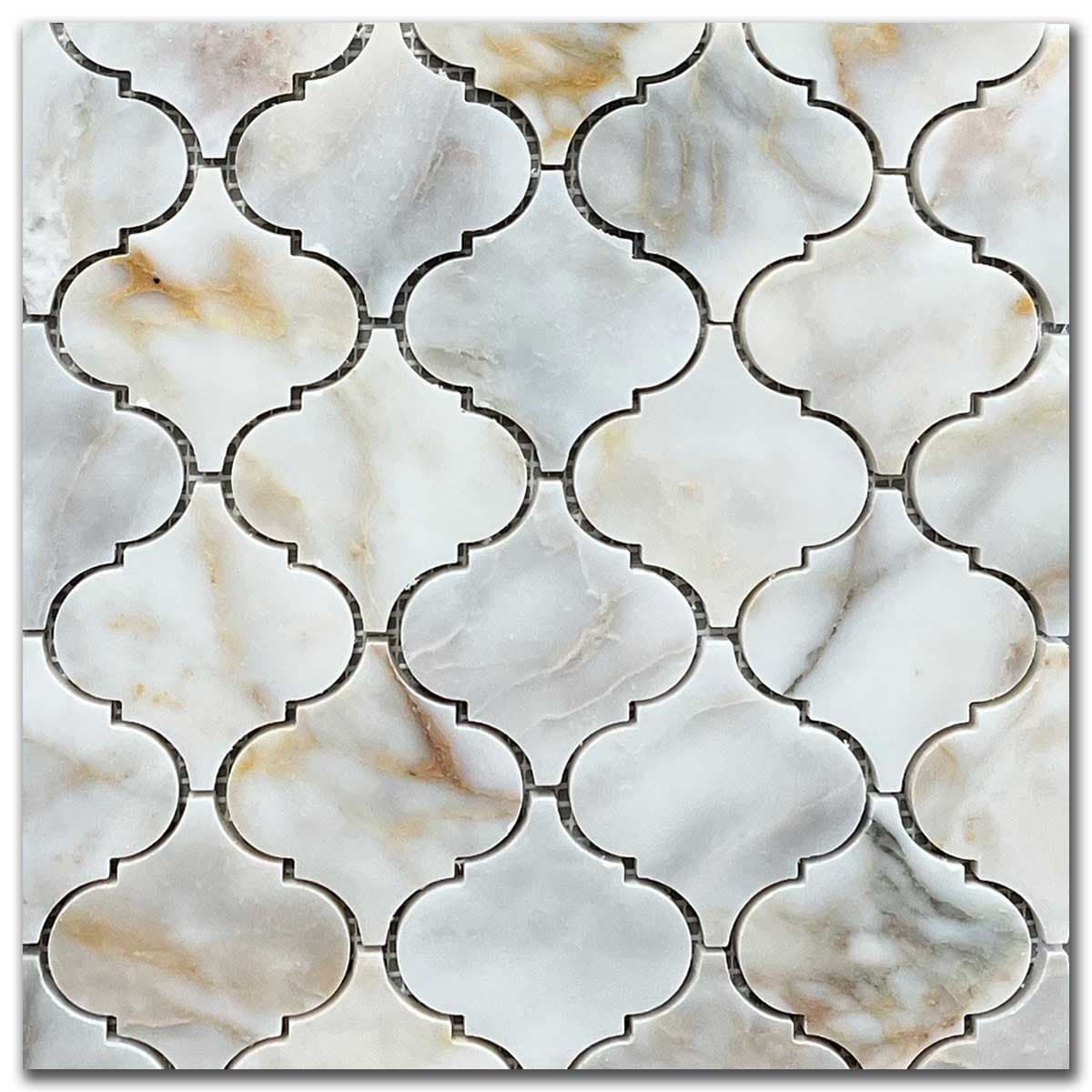 мозайка Калаката Арабеск – Полиран Мрамор 7.5x7.5 см | Ексклузивен Естествен Камък