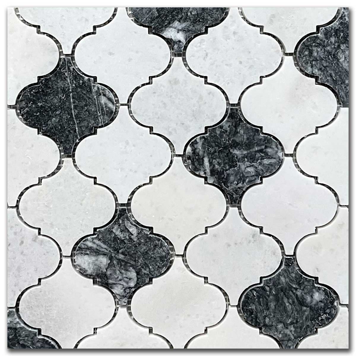 мозайка Карера И Астро Микс Арабеск – Полиран Мрамор 7.5x7.5 см | Ексклузивен Естествен Камък