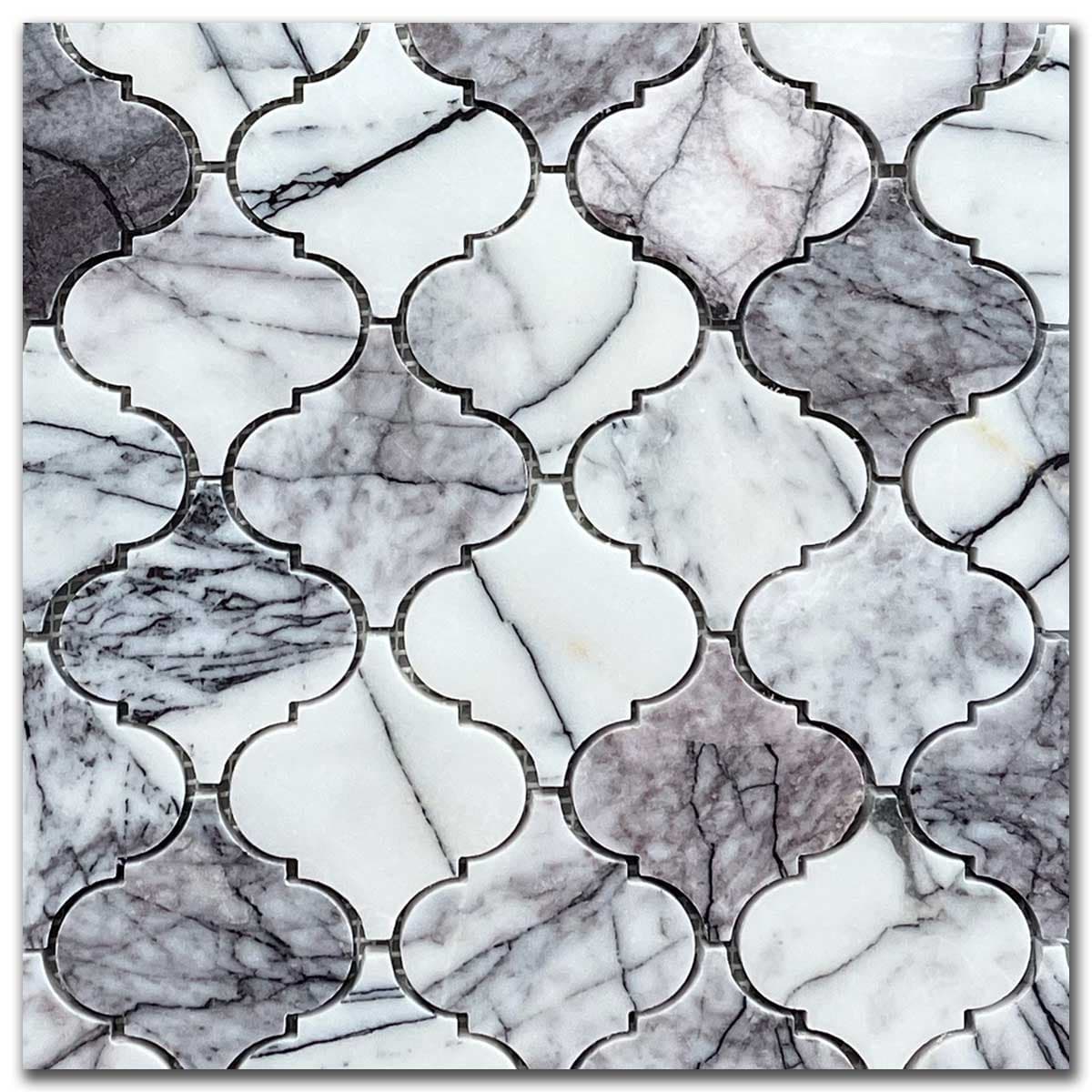 мозайка Лейлак Арабеск – Полиран Мрамор 7.5x7.5 см | Ексклузивен Естествен Камък
