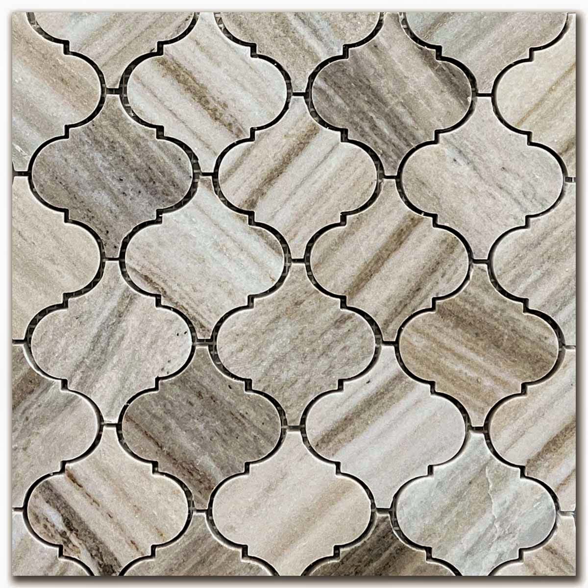 мозайка Палисандро Арабеск – Полиран Мрамор 7.5x7.5 см | Ексклузивен Естествен Камък