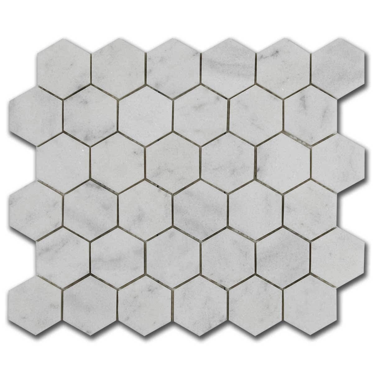мозайка Бианко Хексагон – Полиран Мрамор 5x5 см | Ексклузивен Естествен Камък