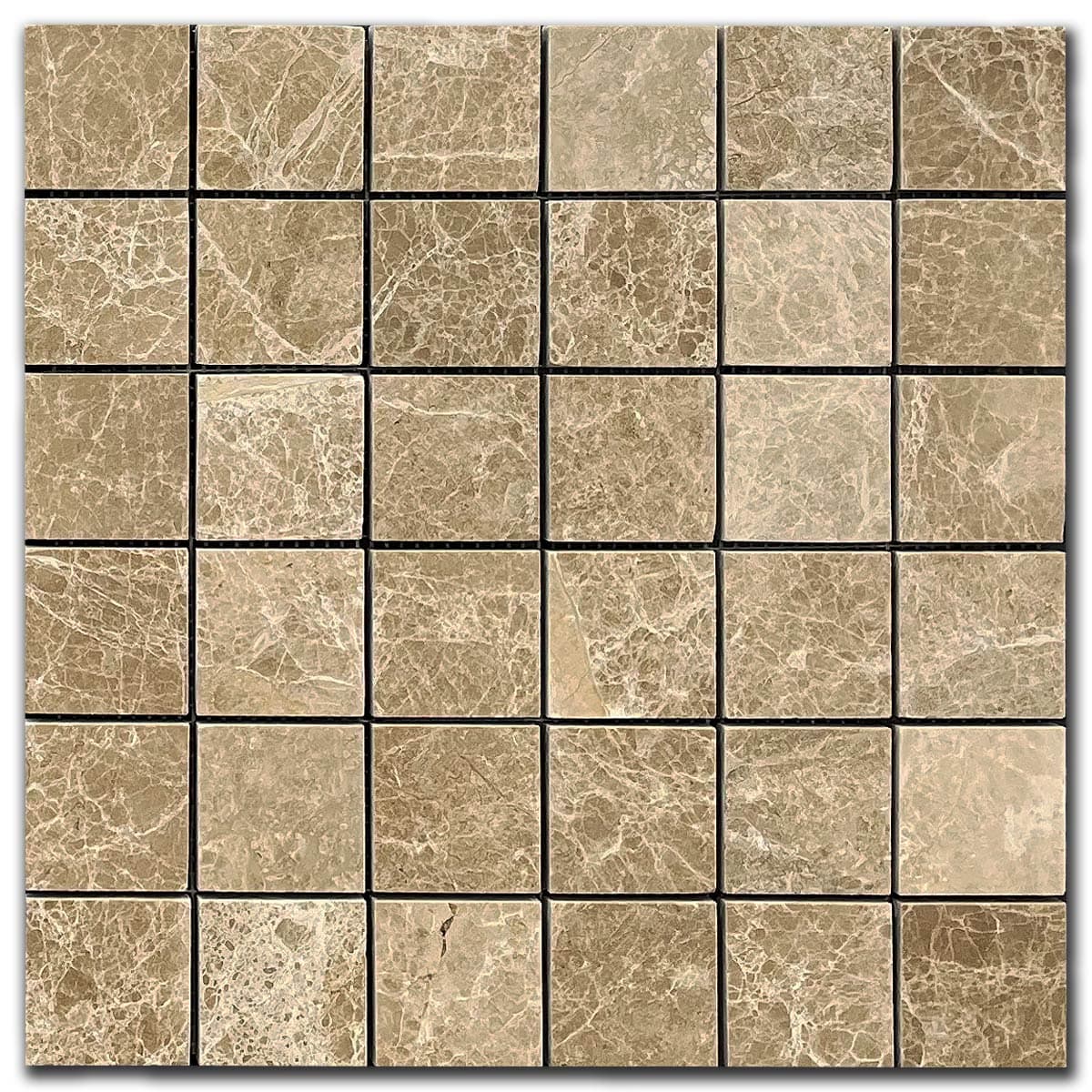 мозайка Емперадор – Полиран Мрамор 5x5 см | Ексклузивен Естествен Камък