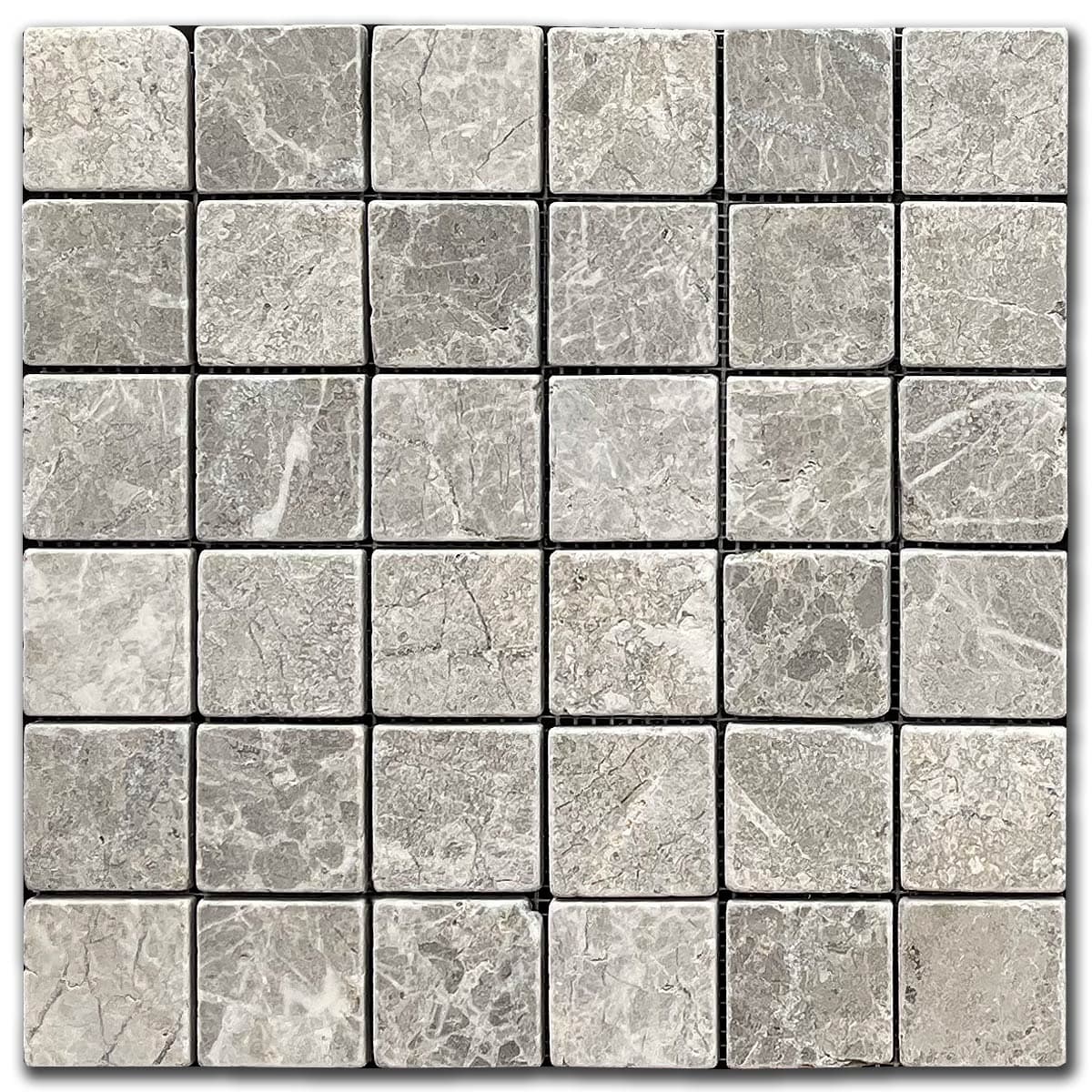 мозайка Тундра Грей Антикиран – Мрамор 5x5 см | Ексклузивен Естествен Камък