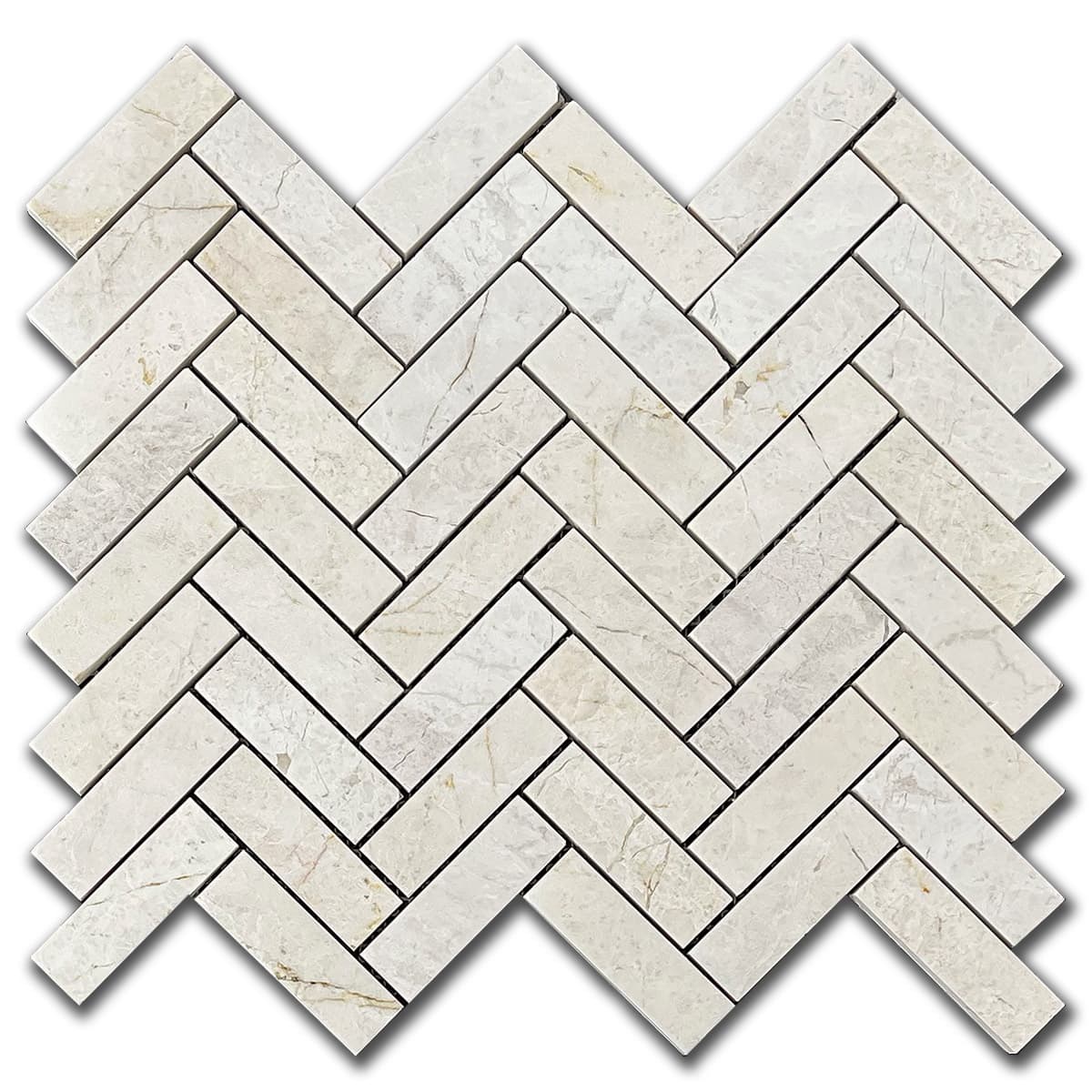 мозайка Ванилла Голд Херингбон – Полиран Мрамор 2.3x7.5 см | Ексклузивен Естествен Камък