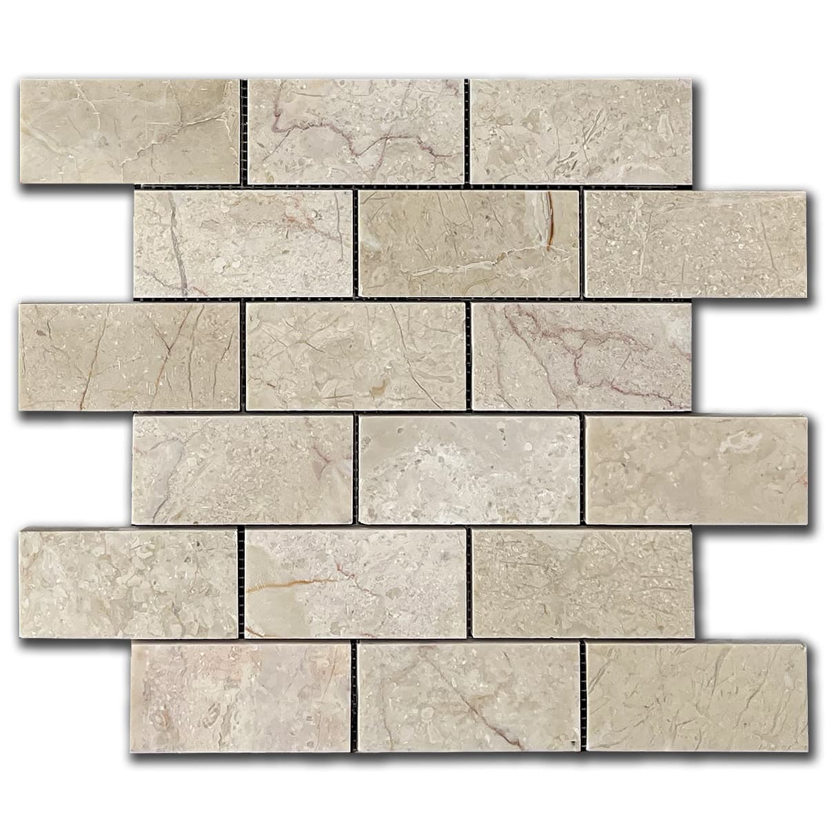 мозайка Беж – Полиран Мрамор 5x10 см | Ексклузивен Естествен Камък