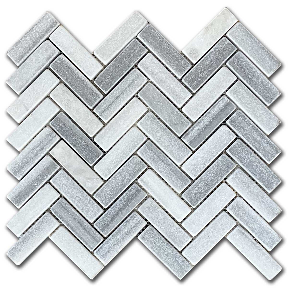 мозайка Зебра Херингбон Антикиран – Мрамор 2.3x7.5 см | Ексклузивен Естествен Камък