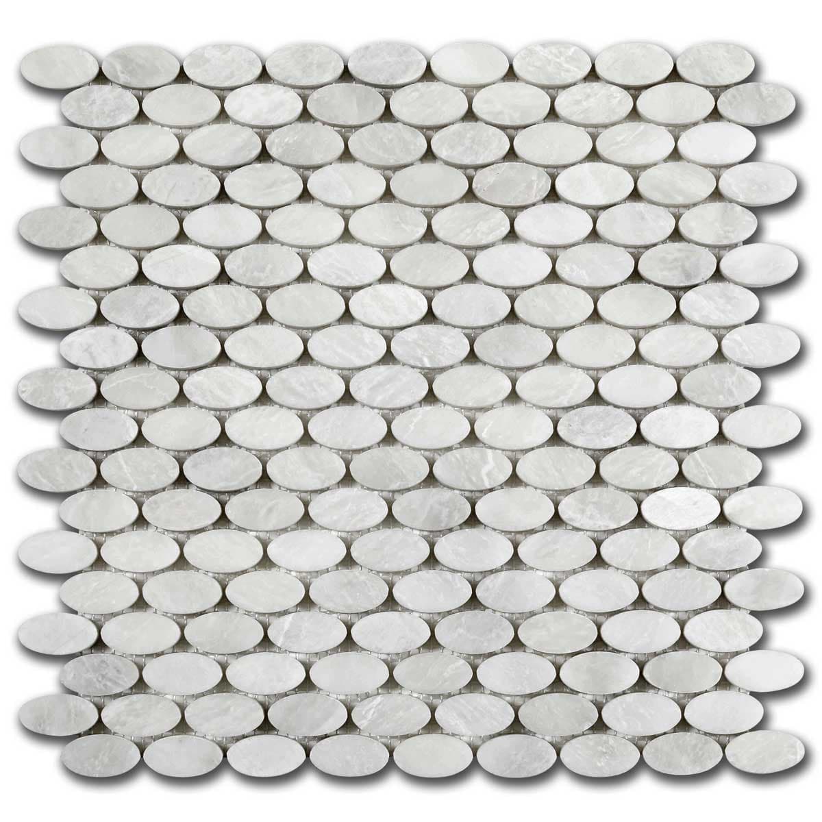 мозайка Айсберг Елипс – Полиран Мрамор 30x30 см | Ексклузивен Естествен Камък