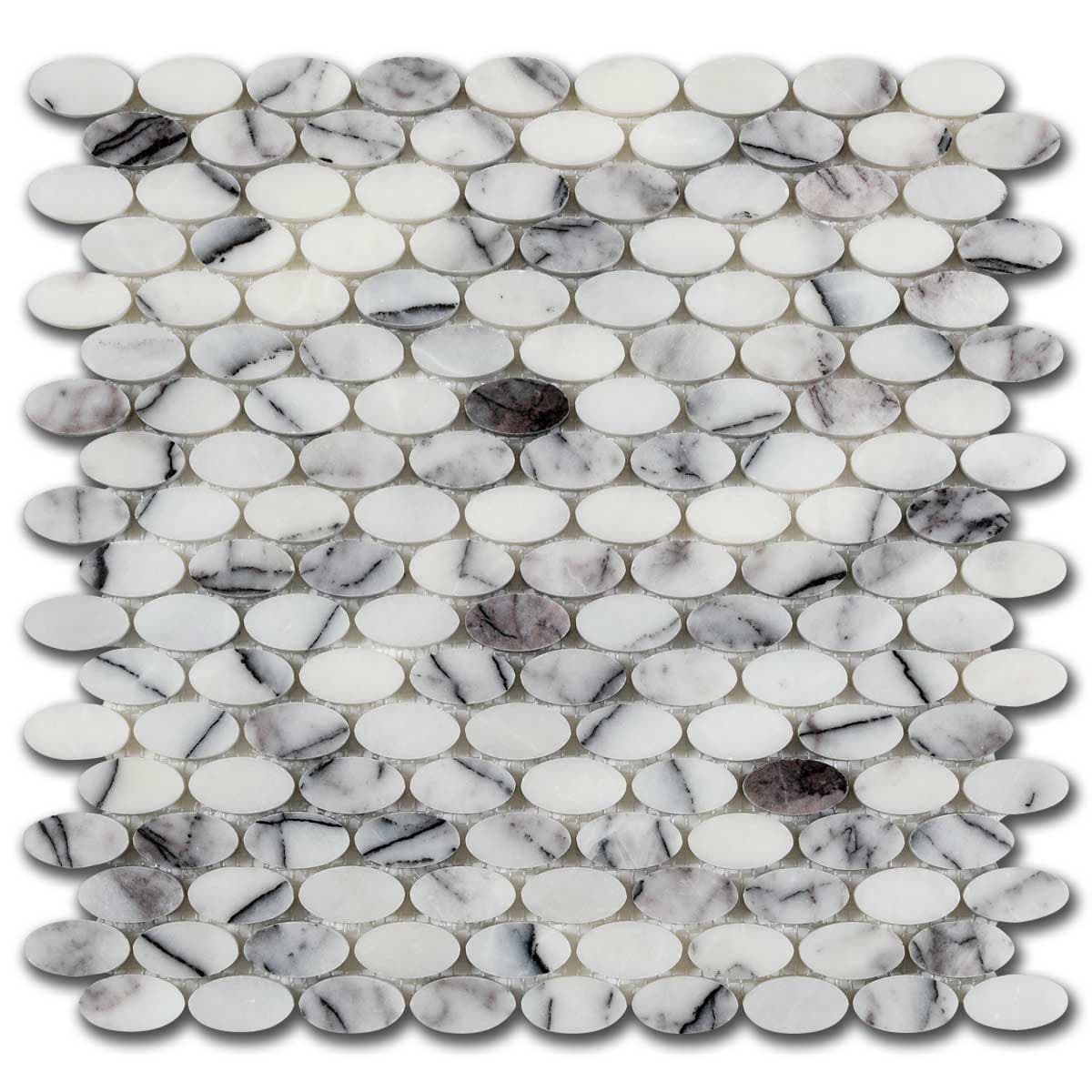 мозайка Лейлак Елипс – Полиран Мрамор 30x30 см | Ексклузивен Естествен Камък