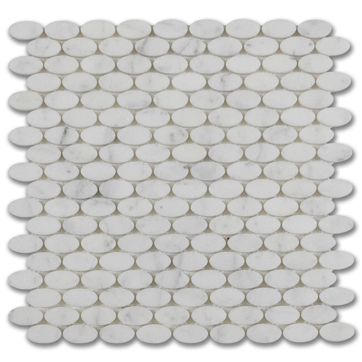 мозайка Бианко Елипс – Полиран Мрамор 30x30 см | Ексклузивен Естествен Камък