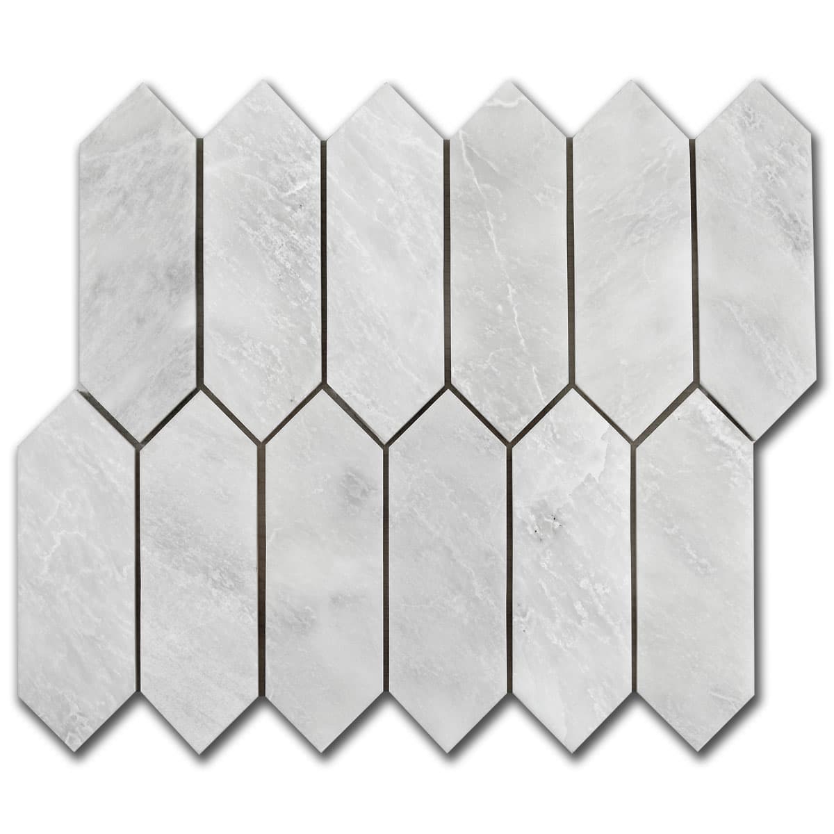 мозайка Айсберг Пикът – Полиран Мрамор 5x15 см | Ексклузивен Естествен Камък