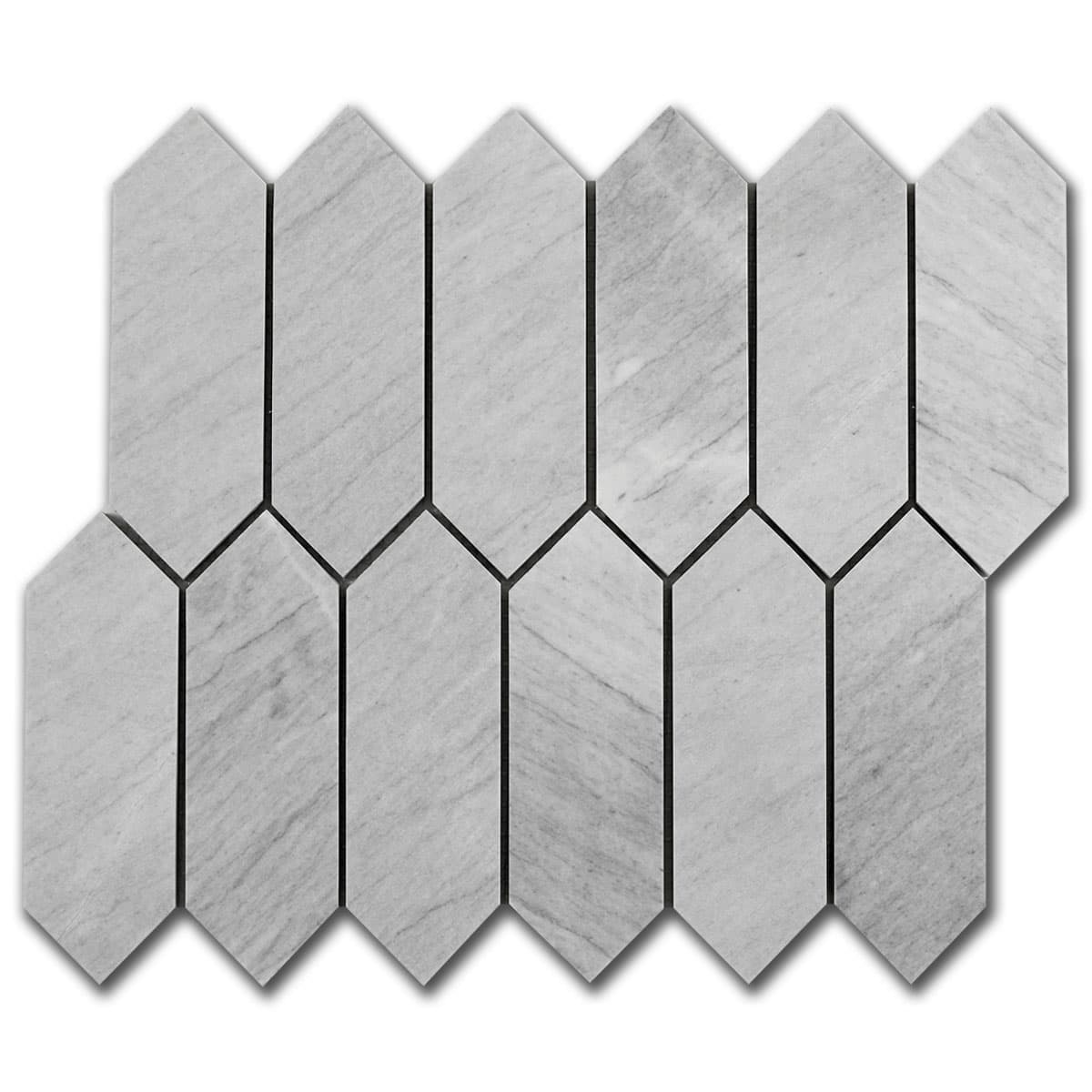 мозайка Лаис Пикът – Полиран Мрамор 5x15 см | Ексклузивен Естествен Камък