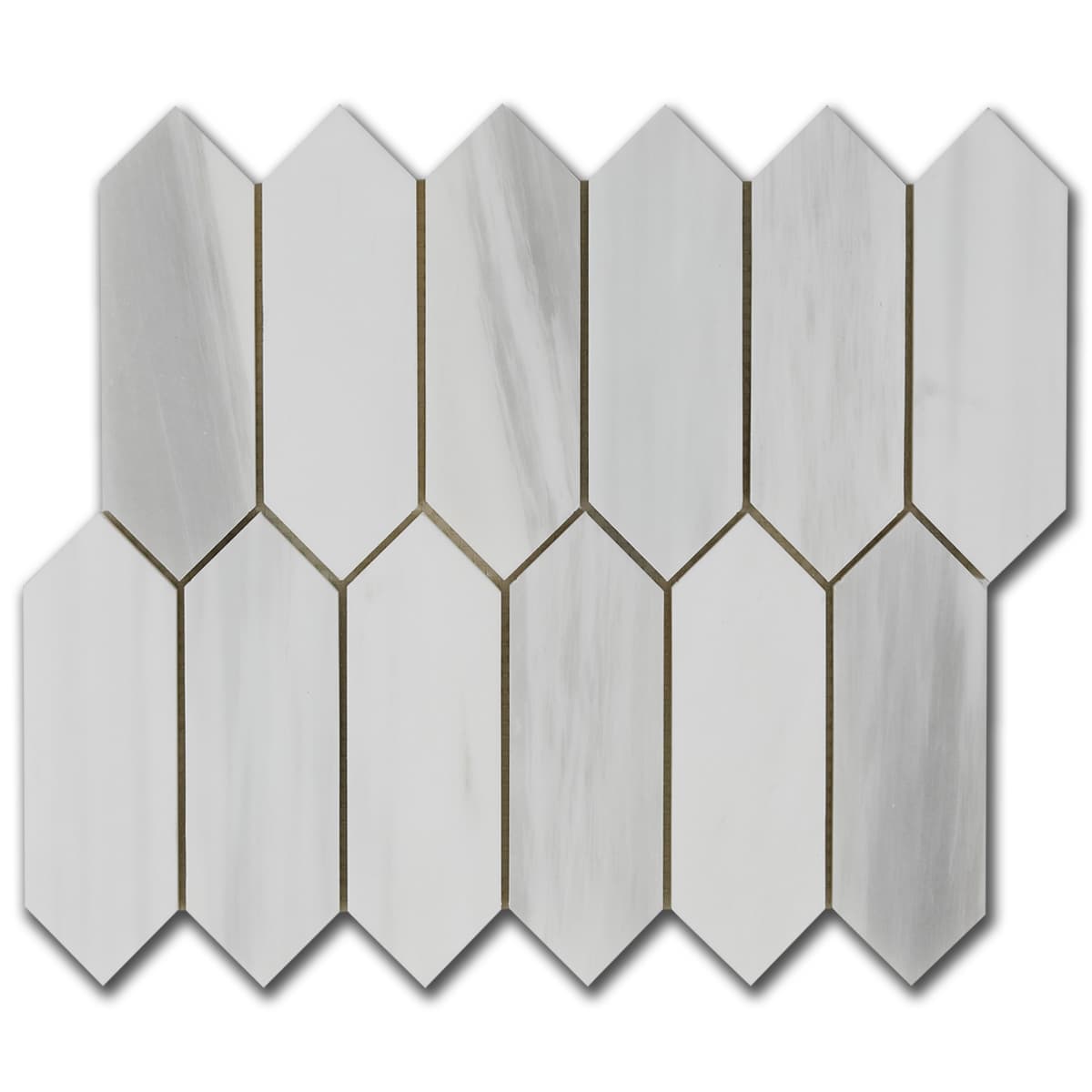 мозайка Панда Пикът – Полиран Мрамор 5x15 см | Ексклузивен Естествен Камък