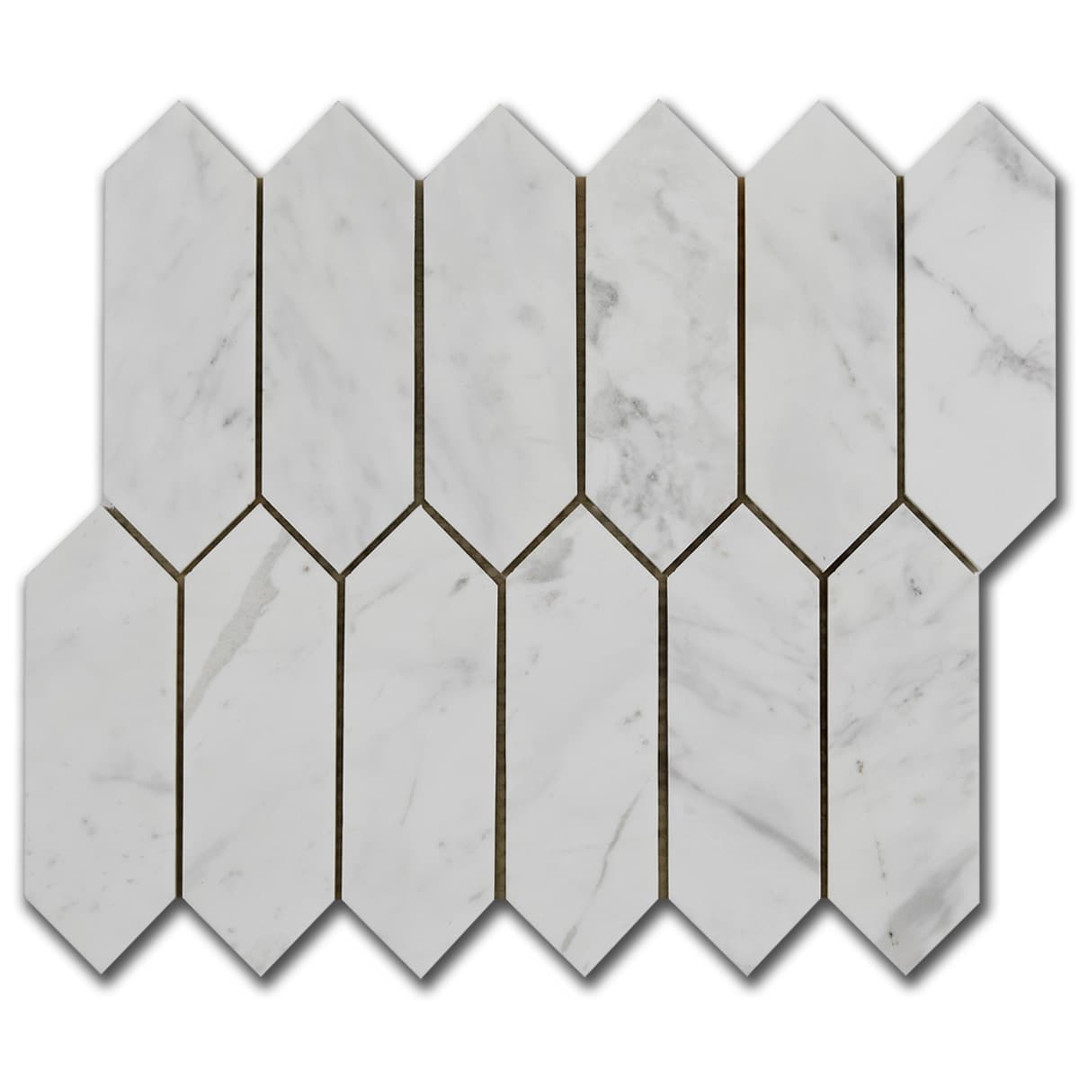 мозайка Волакас Пикът – Полиран Мрамор 5x15 см | Ексклузивен Естествен Камък