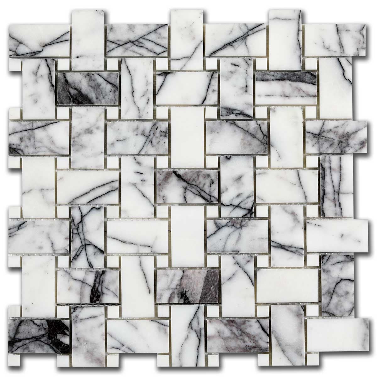 мозайка Лейлак Ида – Полиран Мрамор 30.5x30.5 см | Ексклузивен Естествен Камък