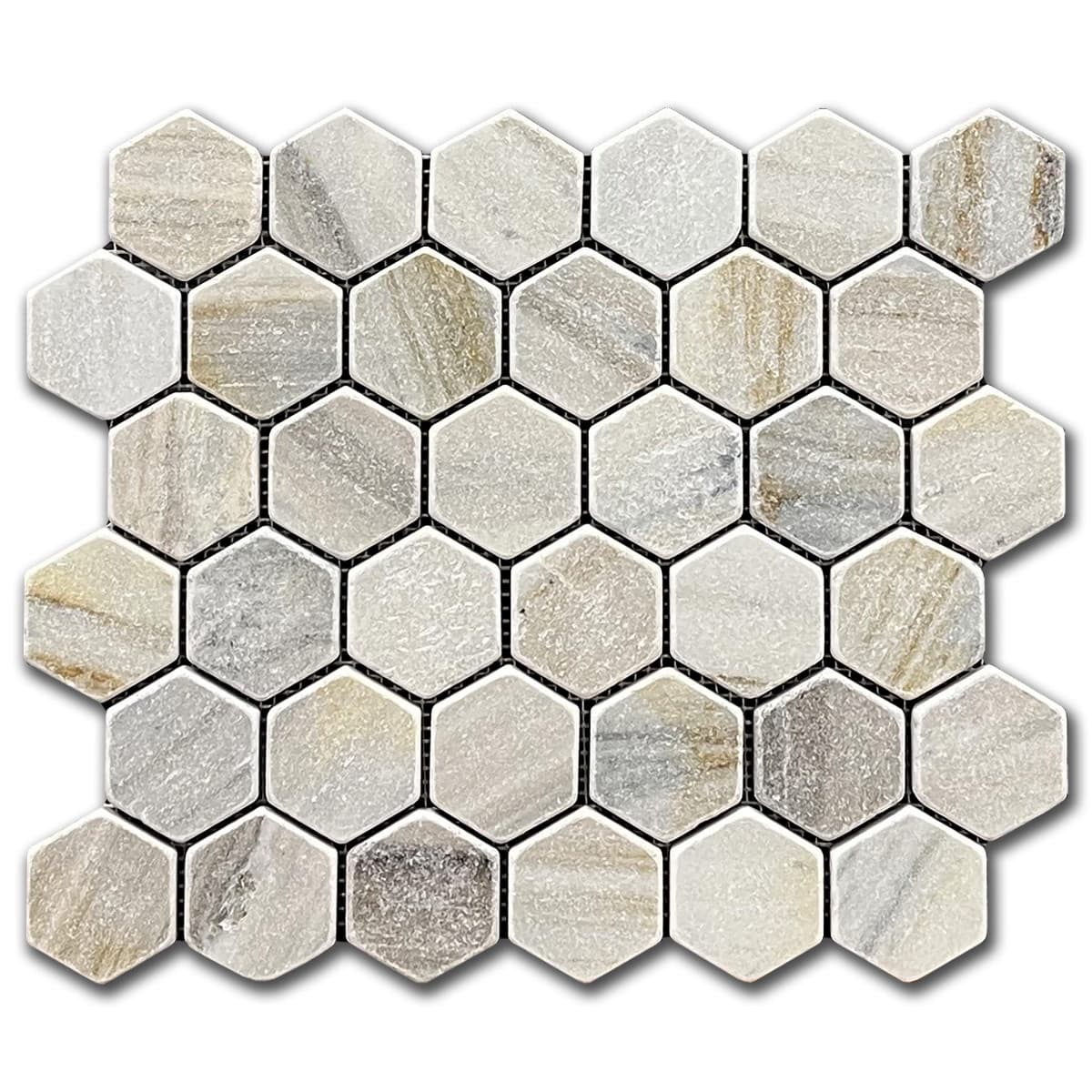 мозайка Палисандро Голд Хексагон Антикиран – Мрамор 5x5 см | Ексклузивен Естествен Камък