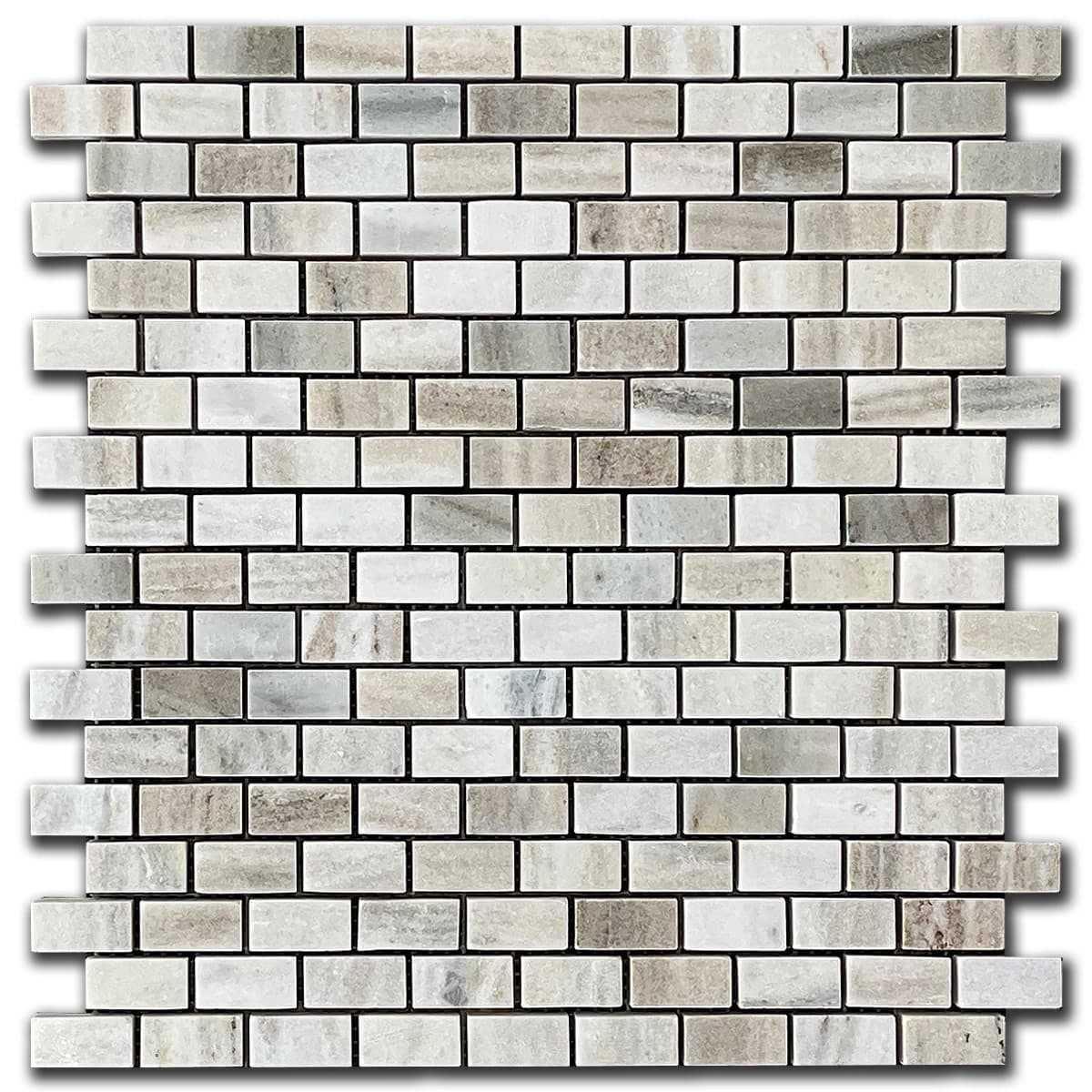 мозайка Палисандро Минибрик – Полиран Мрамор 1.5x3 см | Ексклузивен Естествен Камък