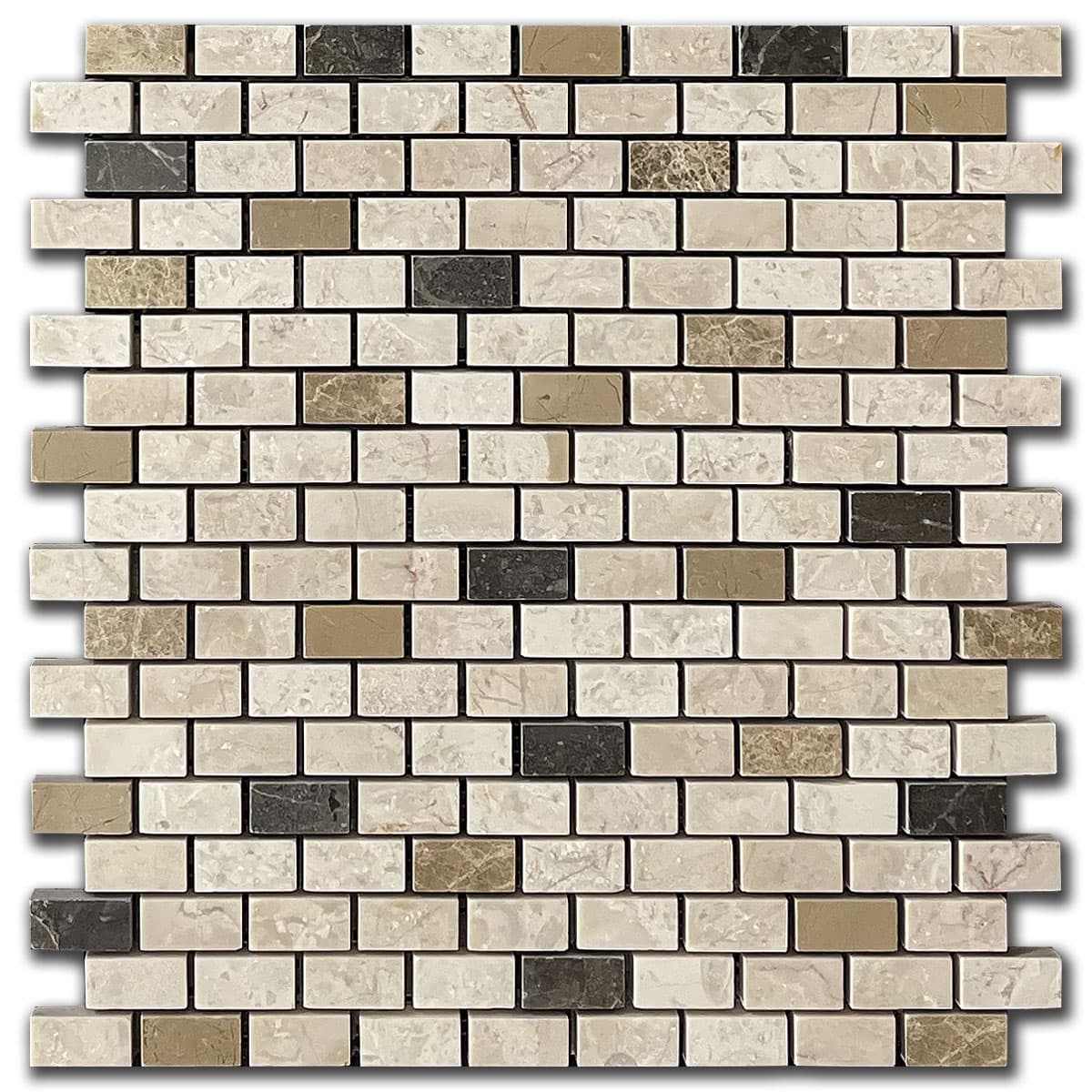 мозайка Беж Микс – Полиран Мрамор 1.5x3 см | Ексклузивен Естествен Камък