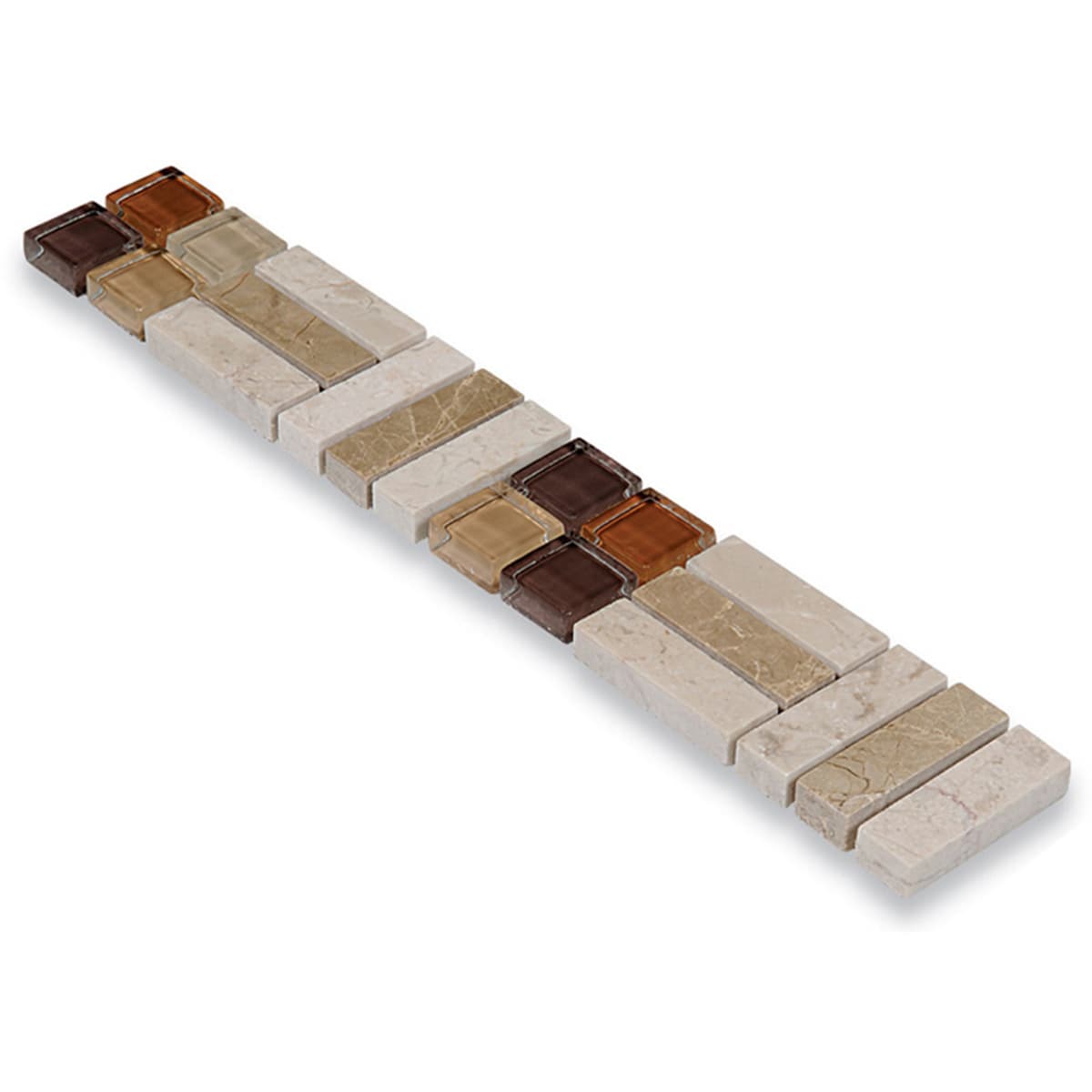 фриз Беж И Емперадор Крема Гласмикс – Полиран Мрамор 5x30.5 см | Ексклузивен Естествен Камък