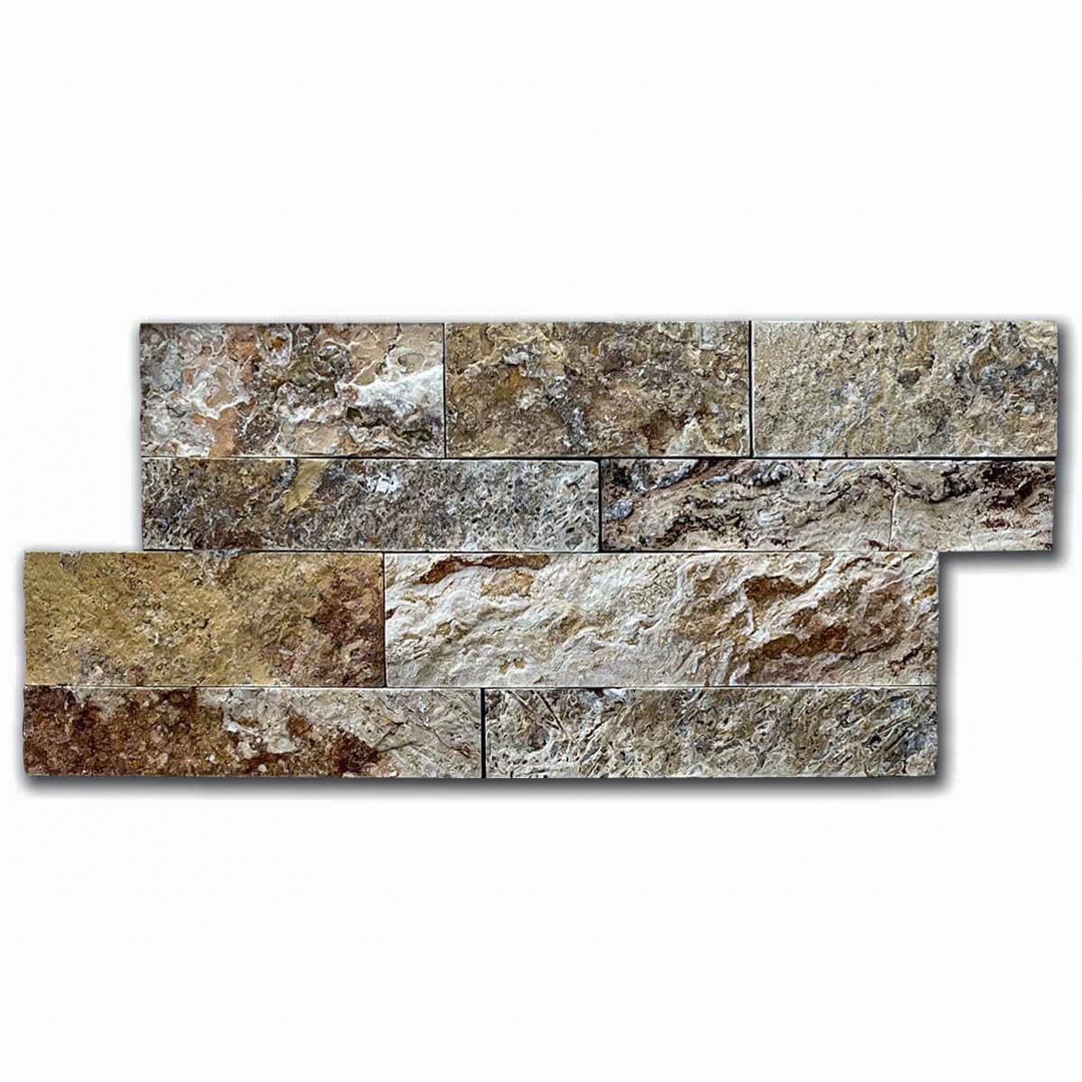 мозайка Скабас Леджстон – Глиц Травертин 15x30.5 см | Ексклузивен Естествен Камък