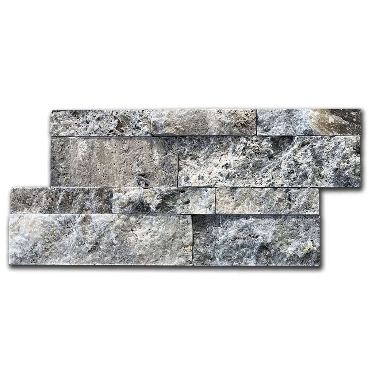 мозайка Силвър Леджстон – Глиц Травертин 15x30.5 см | Ексклузивен Естествен Камък