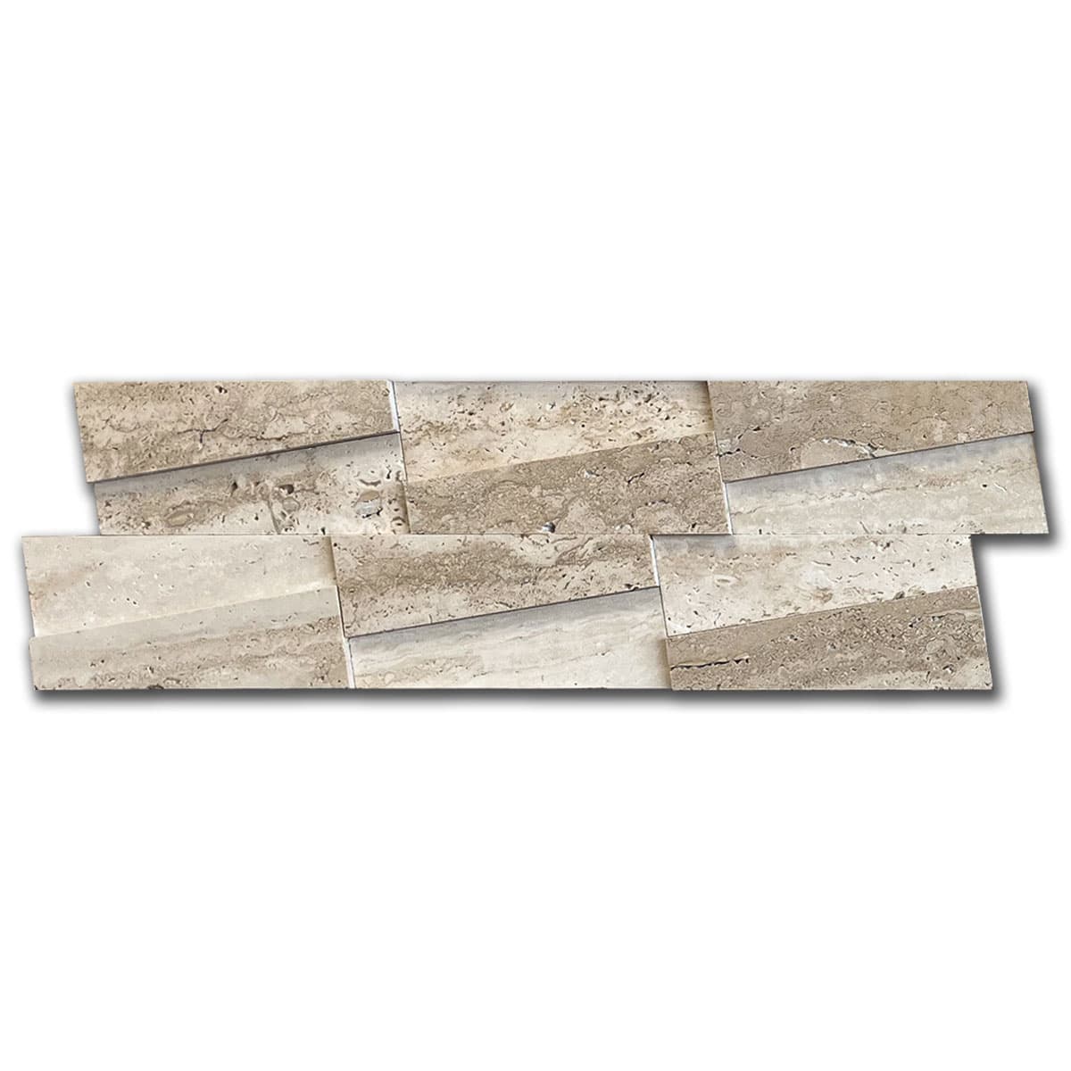 мозайка Айвори Монар – Шлайфан Травертин 15x45 см | Ексклузивен Естествен Камък