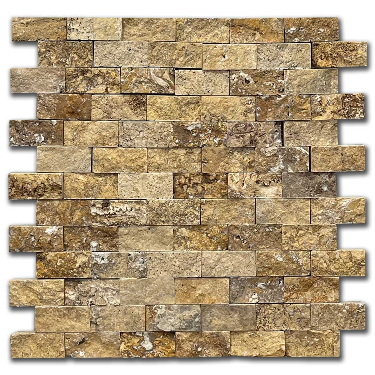 мозайка Голд – Глиц Травертин 2.5x5 см | Ексклузивен Естествен Камък