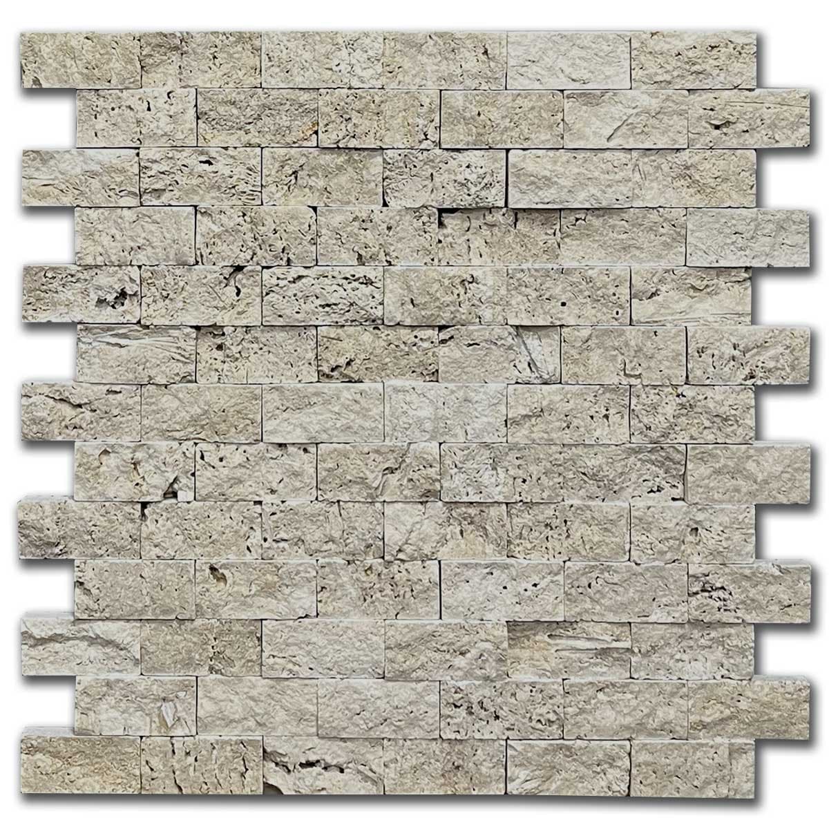 мозайка Айвори – Глиц Травертин 2.5x5 см | Ексклузивен Естествен Камък