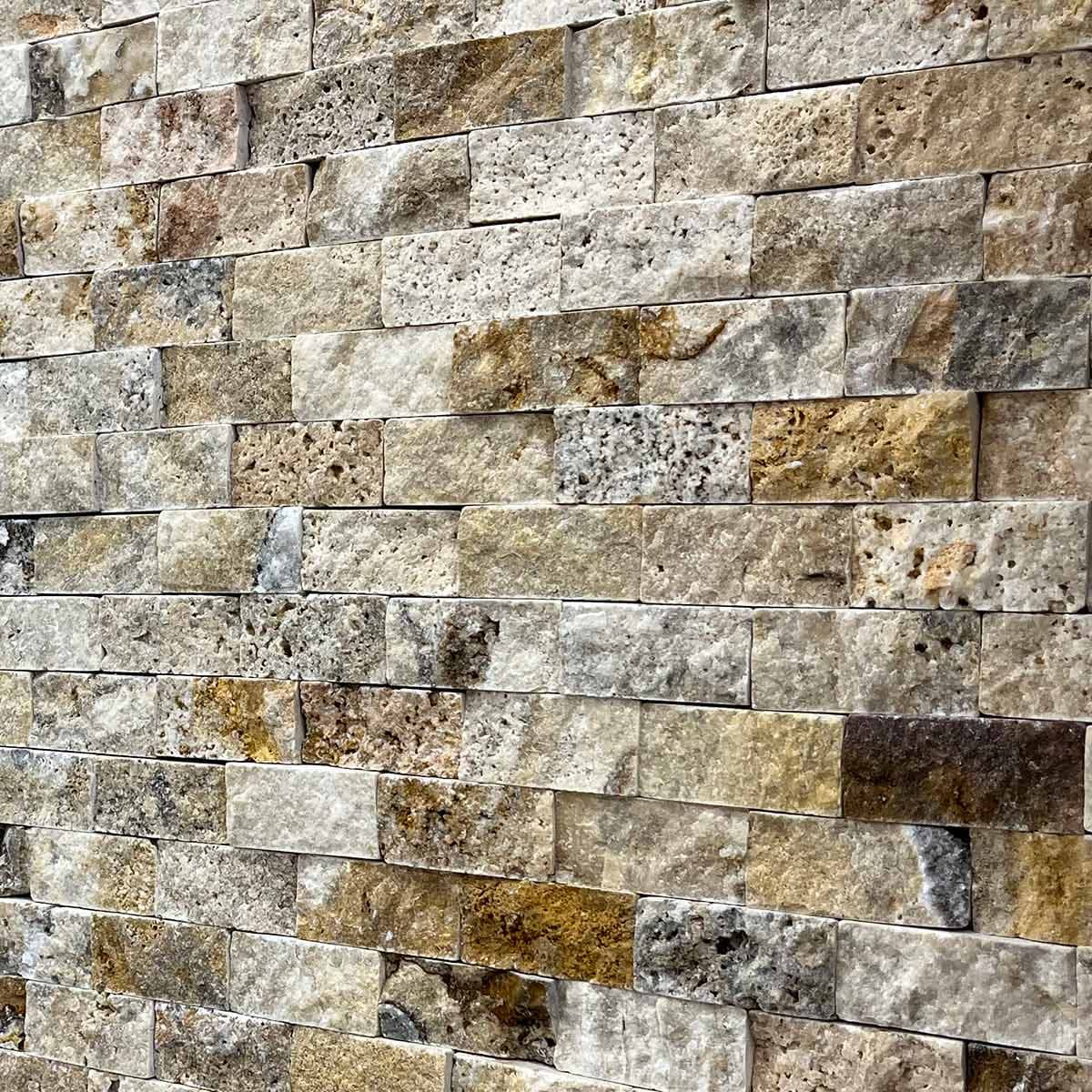 мозайка Скабас – Глиц Травертин 2.5x5 см | Ексклузивен Естествен Камък