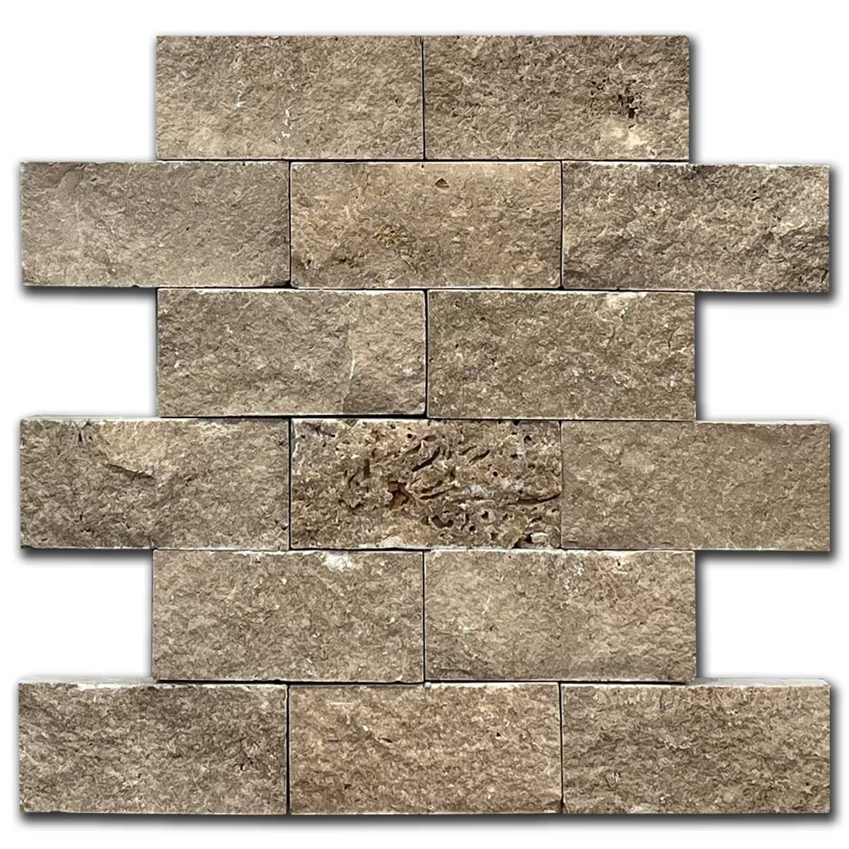 мозайка Ноче – Глиц Травертин 5x10 см | Ексклузивен Естествен Камък