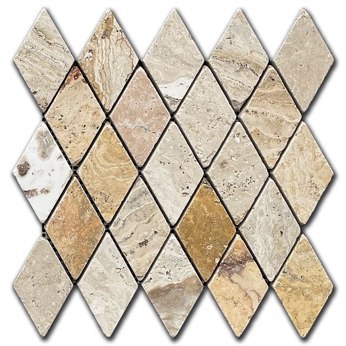 мозайка Скабас-2 Лара Антикиран – Травертин 5x5 см | Ексклузивен Естествен Камък