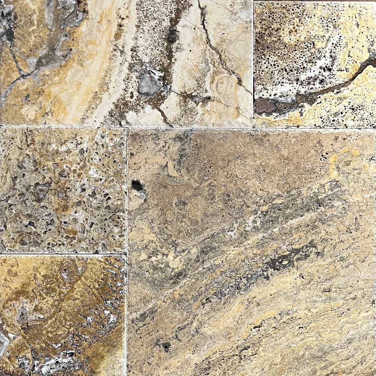 скабас Френски Модул (модуларен Сет) Счупен Ръб – Шлайфан Травертин | Ексклузивен Естествен Камък