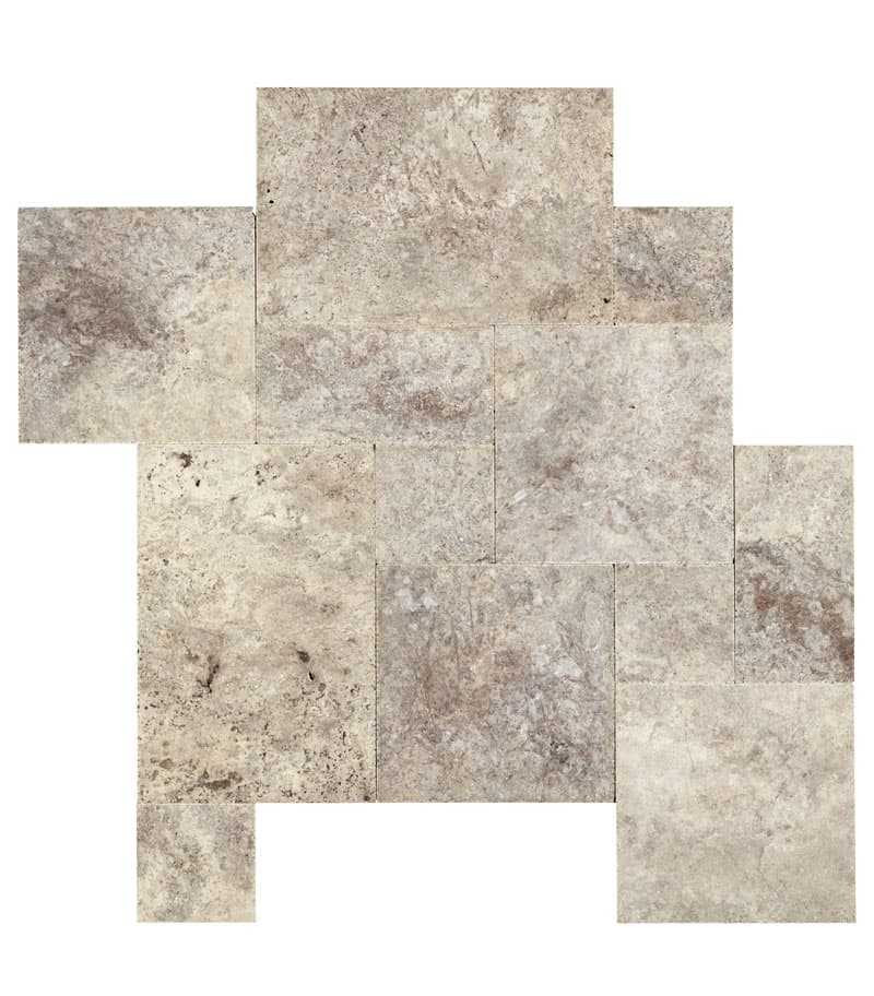 силвър Френски Модул (модуларен Сет) Счупен Ръб – Шлайфан Травертин | Ексклузивен Естествен Камък